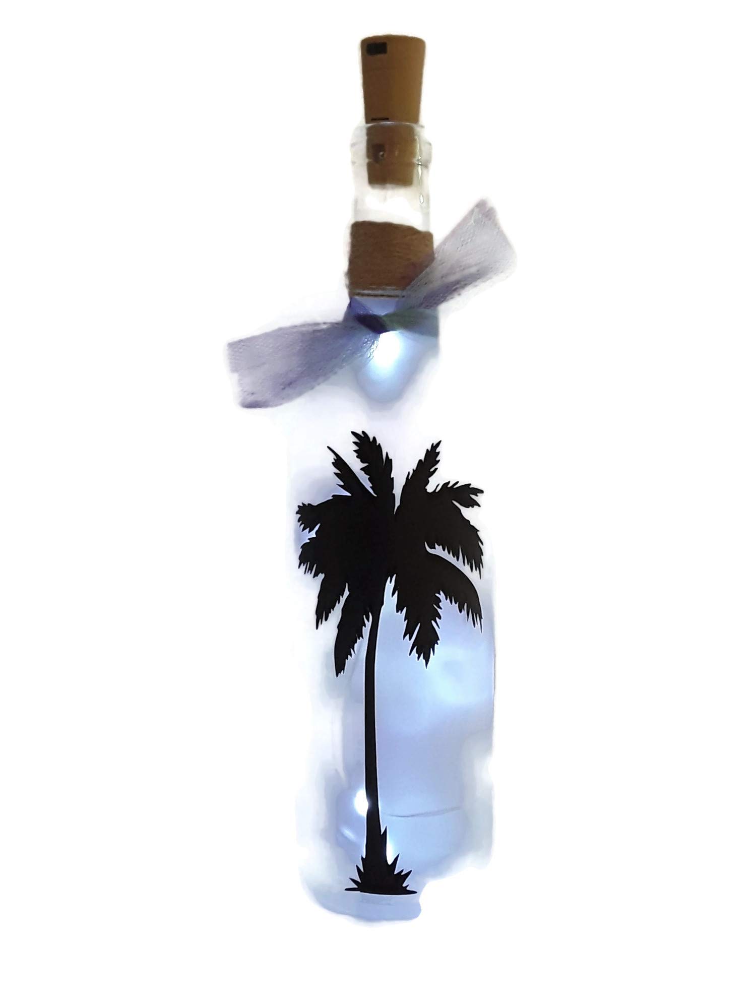 Palm Tree Wine Bottle with LED Lights - Tropical Decor for Home, Party, and Wedding