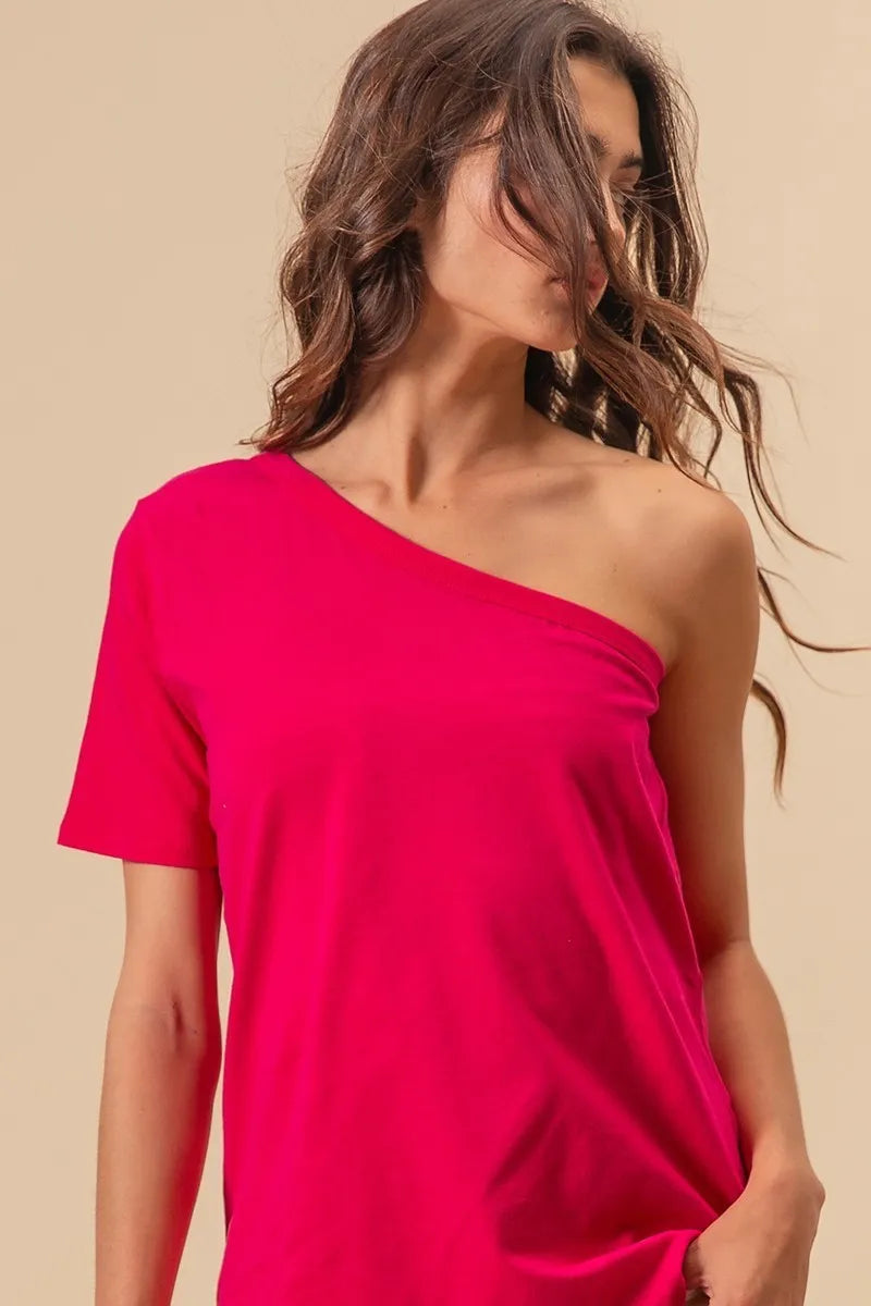 Stylish BiBi Cotton Spandex Knit One Shoulder Tops for Women | Trendy Summer Casual & Party Wear | Perfect for Beach Outings, Date Nights, and Club Events