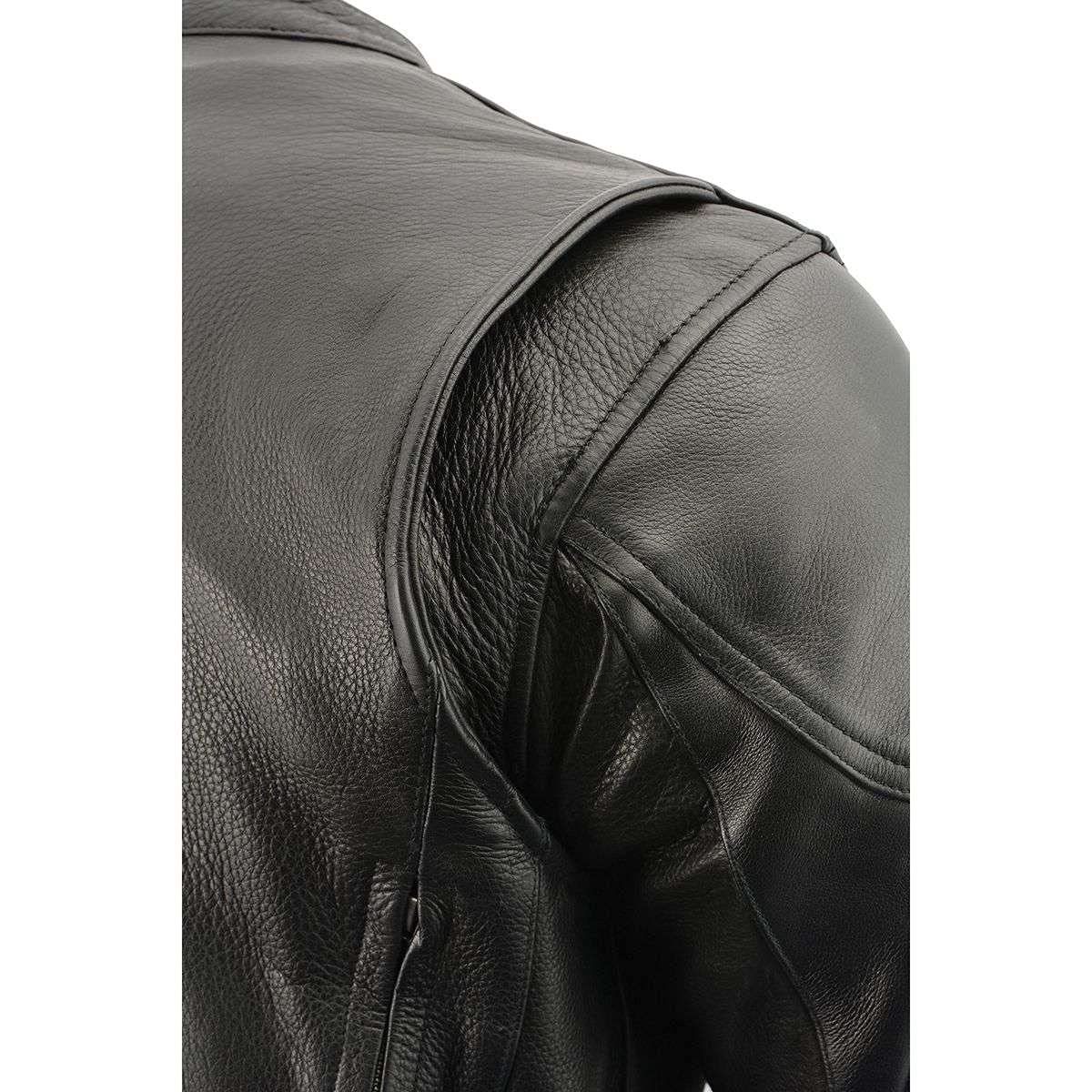 Milwaukee Leather SH1010 Men's Black Vented Scooter Motorcycle Jacket with Side Laces - Perfect for Riding, Commuting & Casual Wear