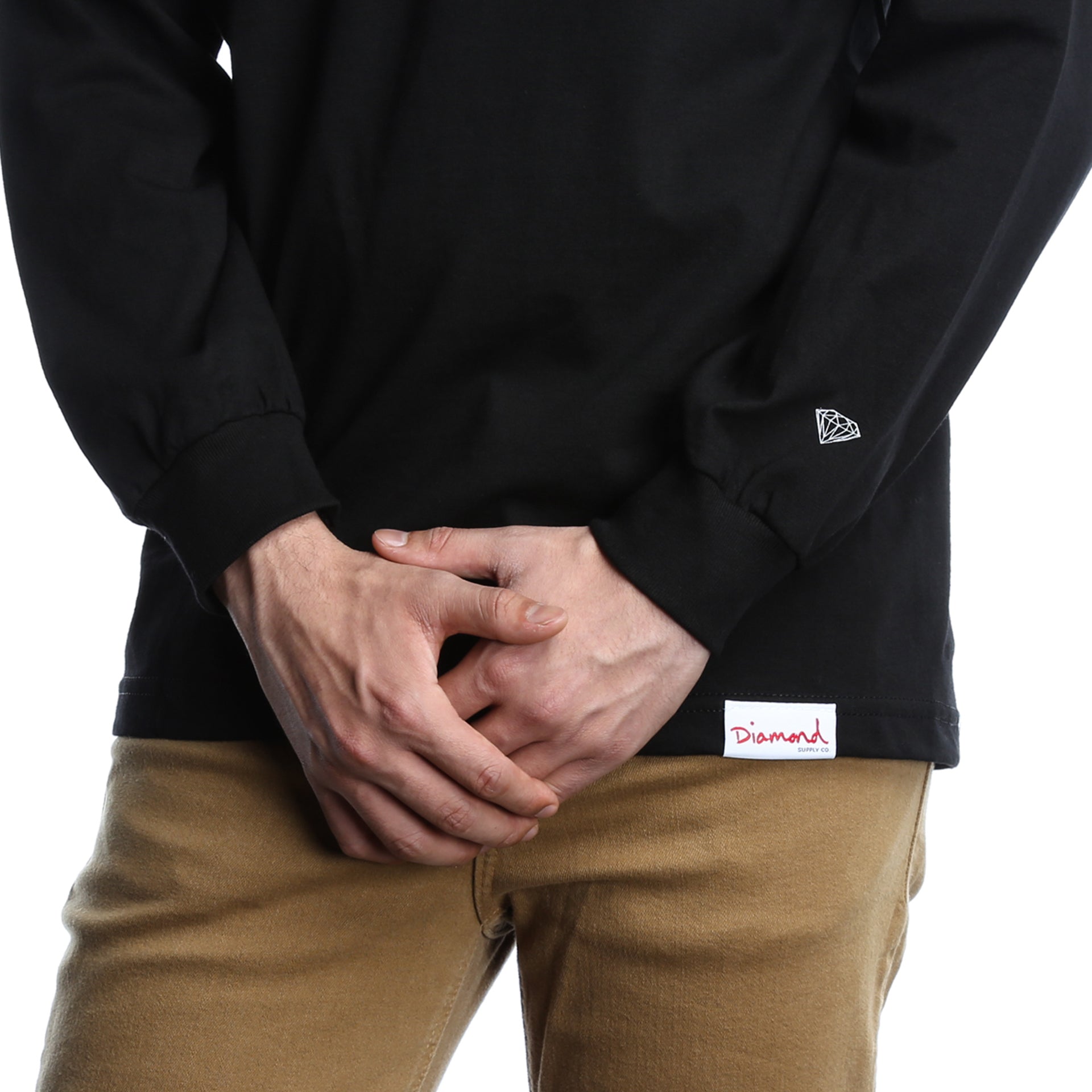 Diamond OG Script Long Sleeve T-Shirt for Men - Black | Streetwear Fashion, Casual Wear & Urban Style