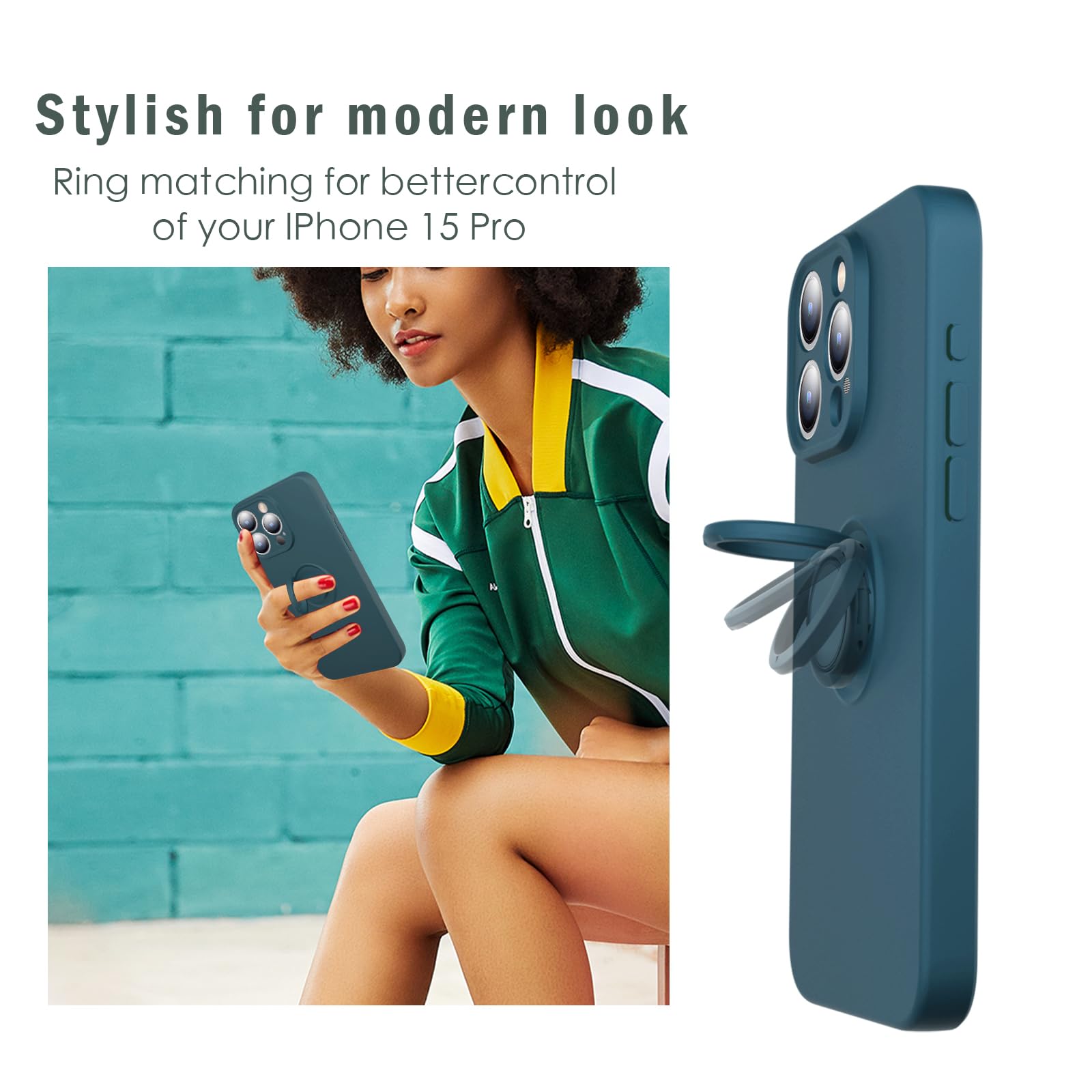 ABITKU Slim Magnetic Case for iPhone 15 Pro 6.1