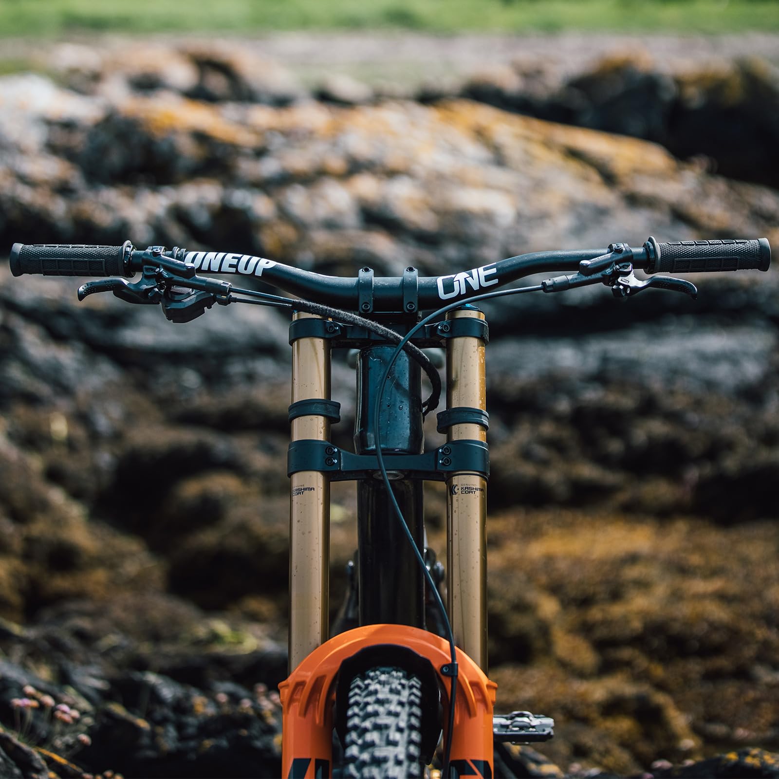 OneUp Components 35mm Aluminum Handlebar - 35mm Rise, 35mm Clamp Diameter for MTB & Enduro Bikes | Durable & Lightweight Upgrade for Mountain Biking & Trail Riding