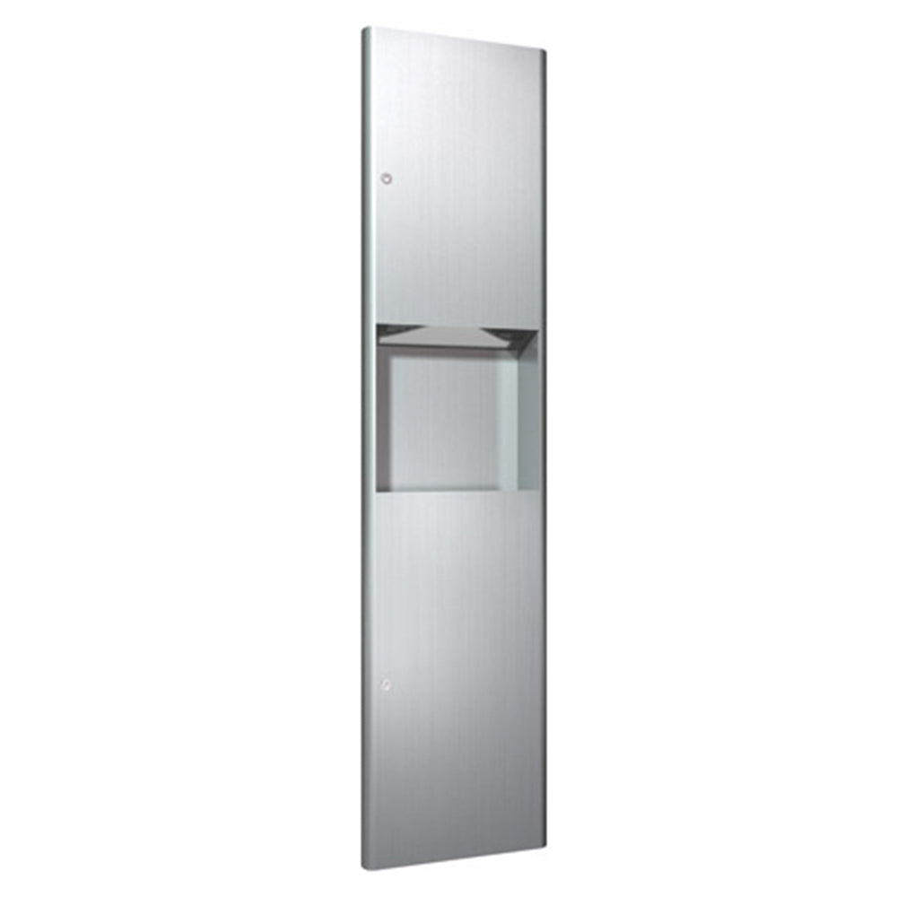 ASI 94676 Recessed Paper Towel Dispenser with Removable Waste Receptacle - Satin Finish | Ideal for Restrooms, Kitchens & Commercial Spaces