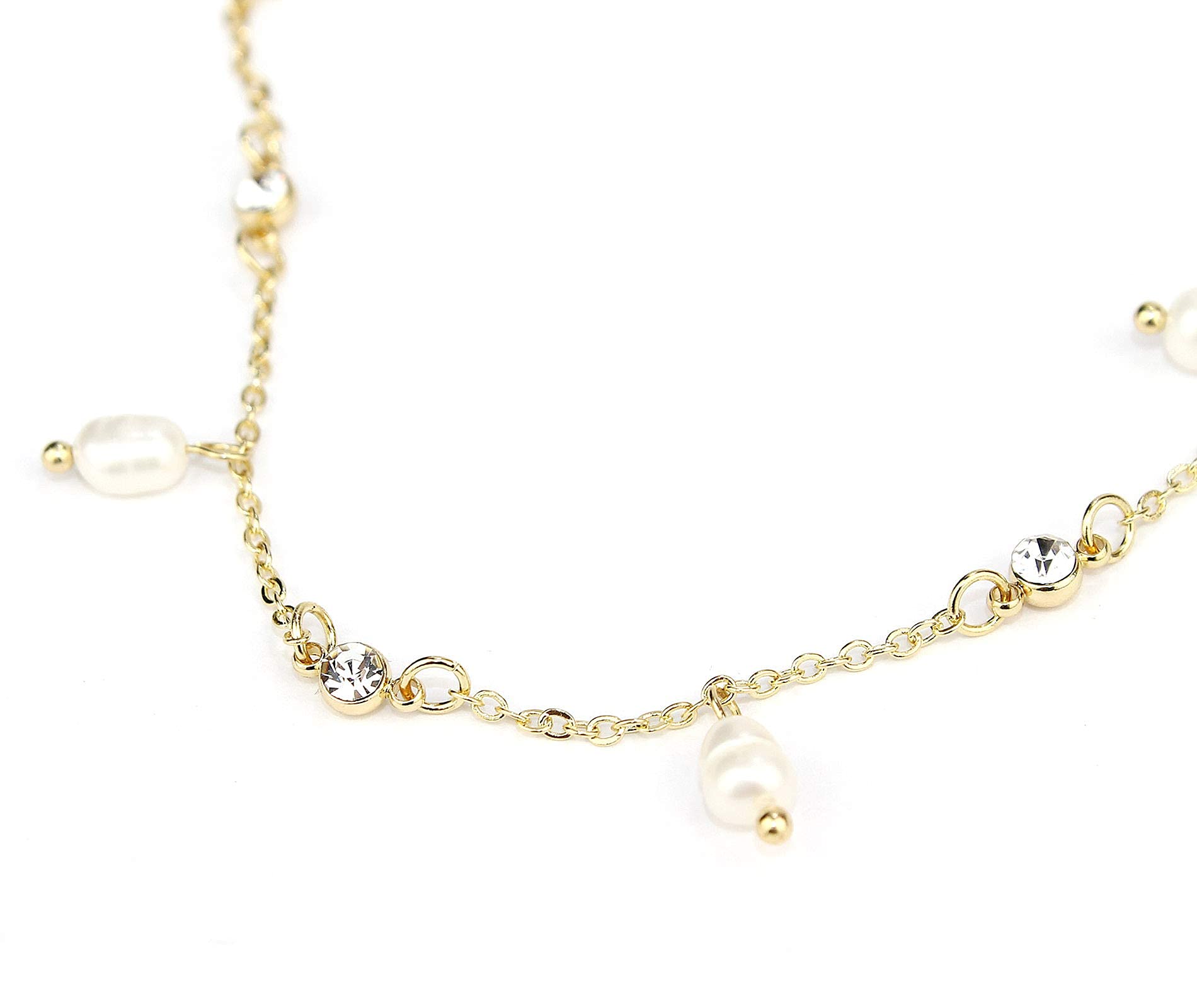 Elegant POMINA Gold Pearl Necklace for Women - Freshwater Pearl Layered Boho Necklace, Beaded Gold Necklace Jewelry - Perfect for Weddings, Parties & Boho Fashion