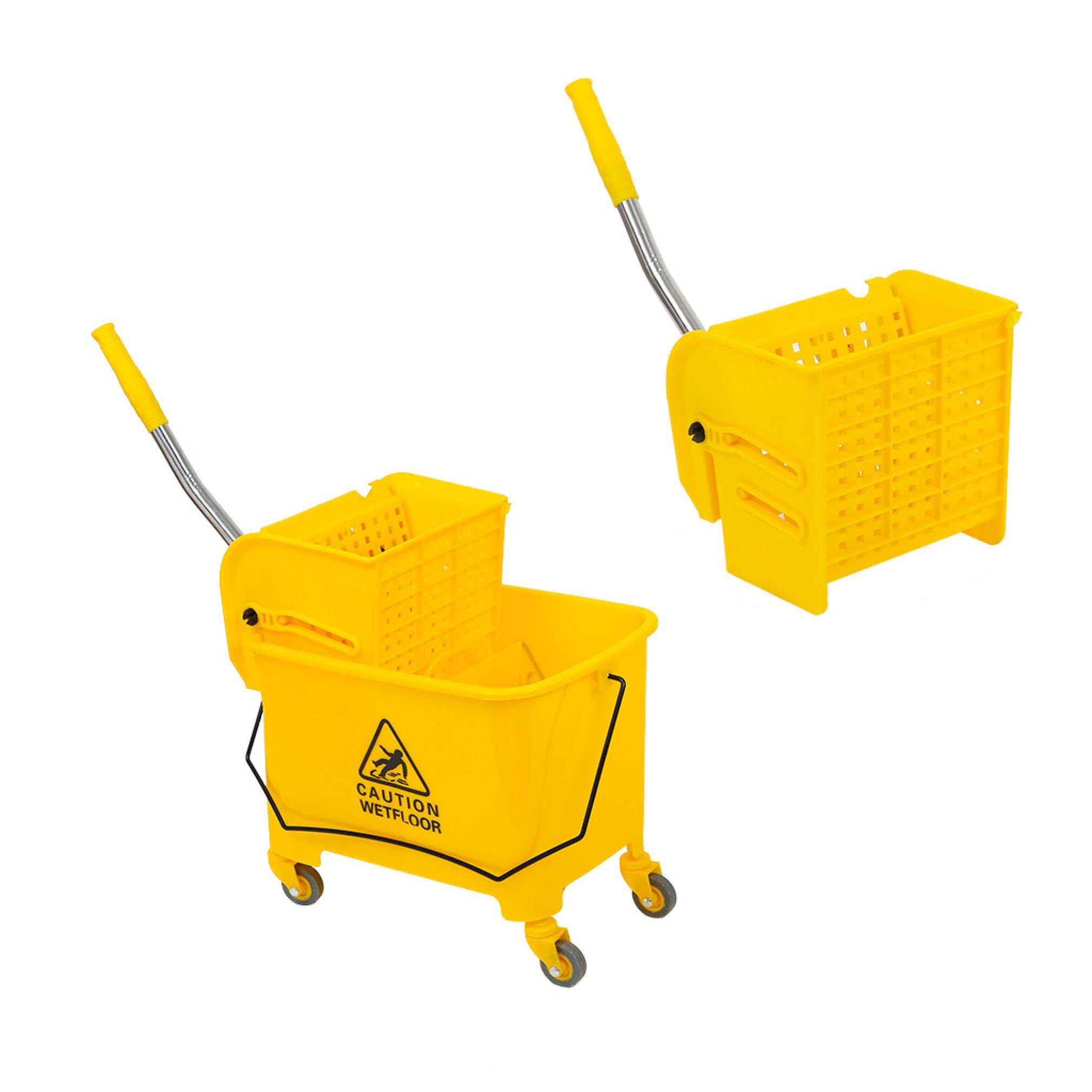Commercial 20 Quart Mop Bucket with Wringer on Wheels - Heavy Duty Side Wringer Combo Set for Home & Industrial Cleaning - Ideal for Schools, Hospitals, and Office Floor Maintenance