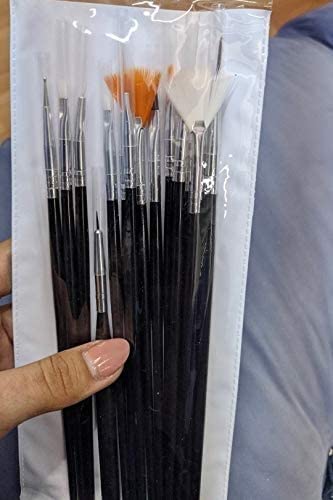 15-Piece Nail Art Brush Set with Point Drill Drawing Pens - Professional Nail Painting & Design Kit (White) - Perfect for Salon, Home Manicures & DIY Nail Art