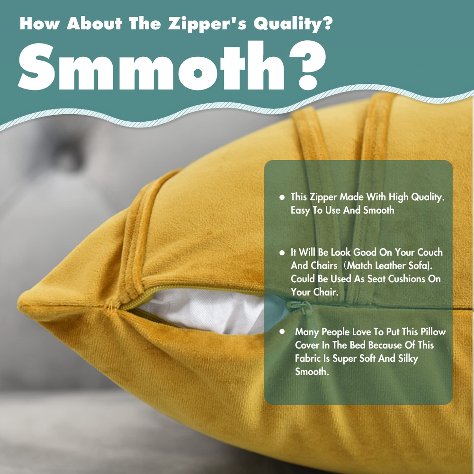 Luxury Velvet Throw Pillow Covers Set of 2 - 16x16 Inch Square Decorative Couch Pillows for Sofa, Bed & Living Room - Soft Plush Gold Accent Pillow Cases - Perfect for Home Decor, Cozy Reading Nook & Guest Room Styling