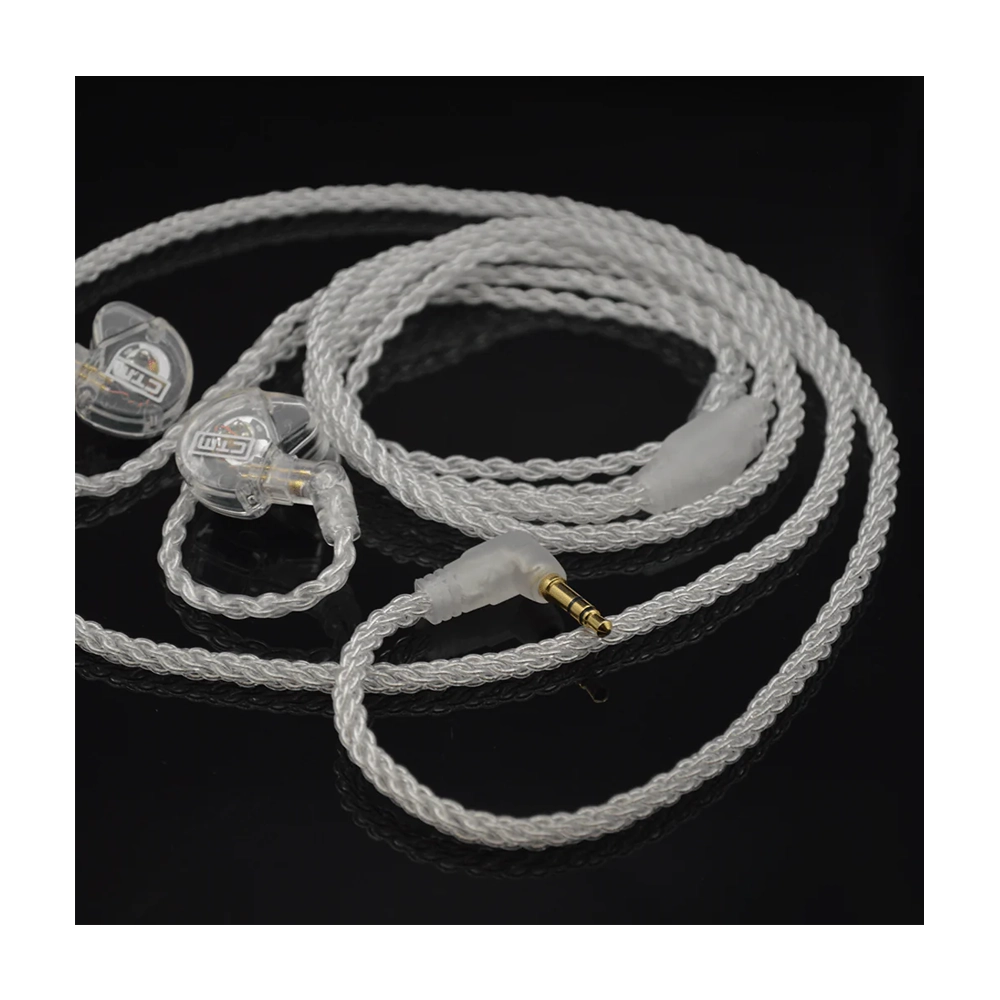 CTM 8 Wire IEM 2 Pin Standard Upgrade Cable - High Purity Copper Audio Cable for In-Ear Monitors (Clear) - Perfect for Audiophiles, Musicians & Studio Monitoring