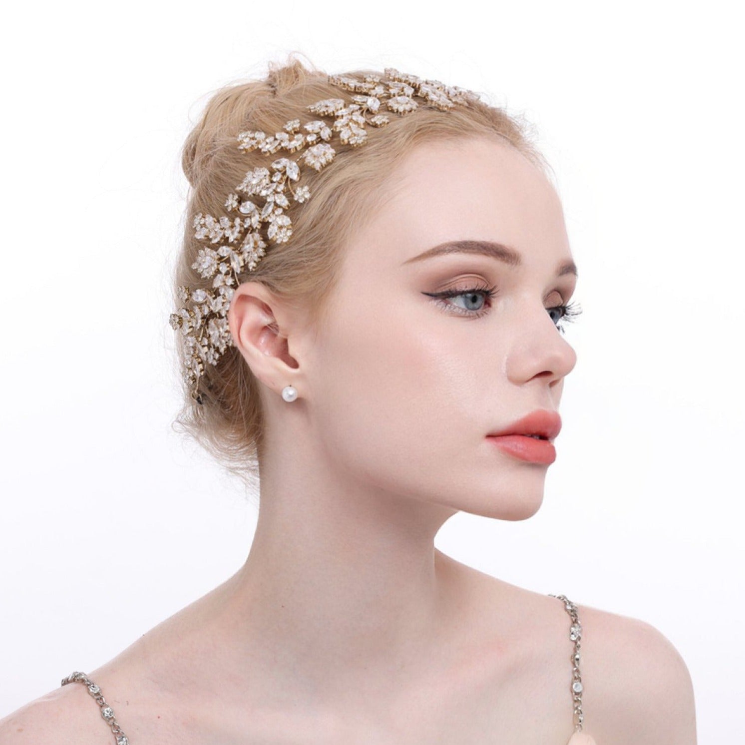 Luxury Bridal Gold & Silver Hair Zircon Crown Wreath (GS0099) - Elegant Wedding Hair Accessories for Brides, Bridesmaids, and Special Occasions