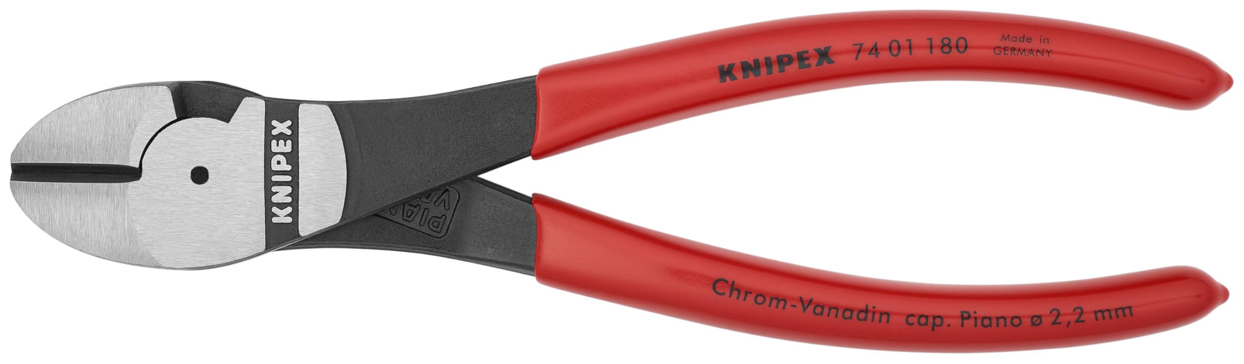 KNIPEX High Leverage Diagonal Cutting Pliers - Professional Red Wire Cutters for Electrical Work, DIY Projects & Home Repairs - Durable Steel Construction with Comfort Grip Handles