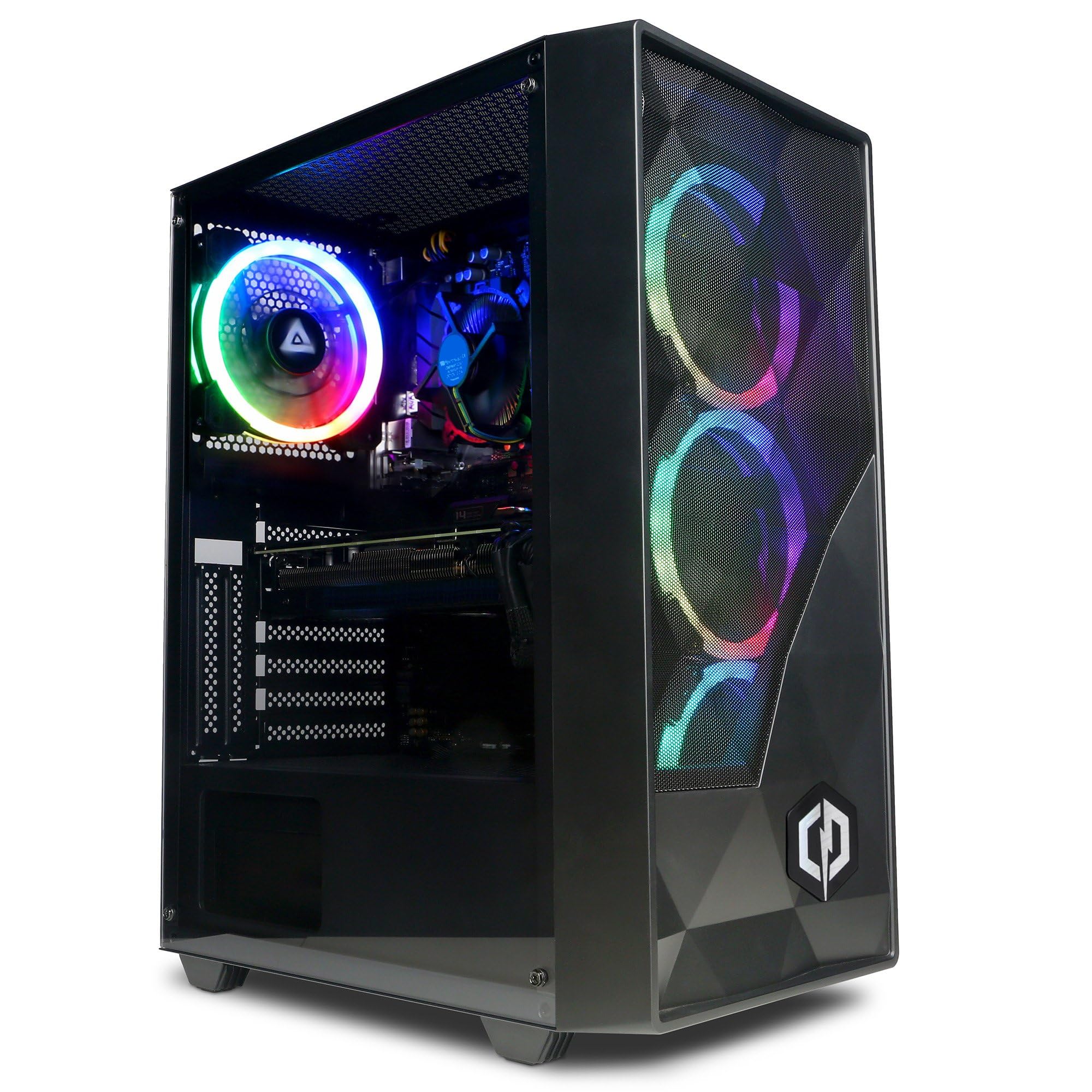 CyberPowerPC Regiment Gaming Desktop - Intel Core i3-10100F Processor, NVIDIA GeForce RTX 3050 6GB GPU, 8GB DDR4 RAM, 500GB NVMe SSD, 650W 80+ Bronze PSU, WiFi & Windows 11 - RGB Gaming PC for Esports, Streaming & AAA Games