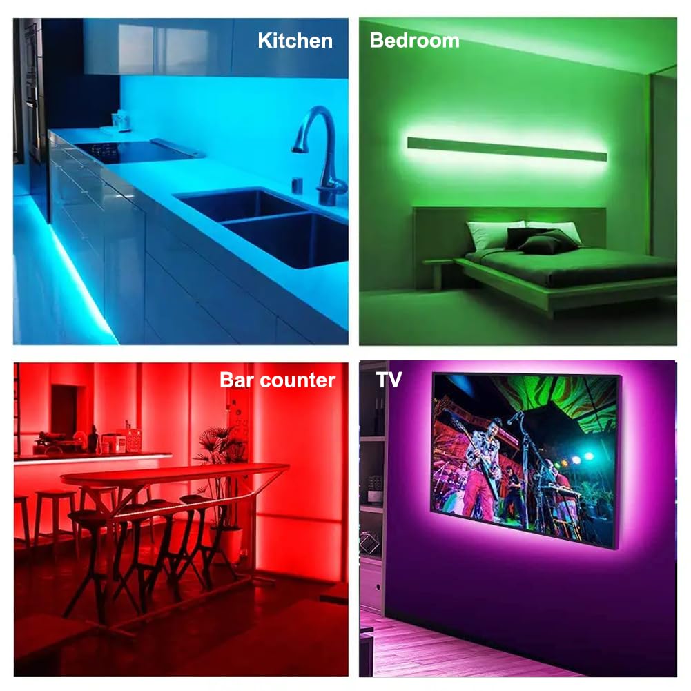 Dimmable Under Cabinet Lighting Kit - 20 Inch LED Light Bar with RF Remote & Alexa Control, Linkable RGB Smart Lights for Kitchen, Desk, Workbench, Shelf (1 Pack) - Perfect for Task Lighting and Ambient Decor