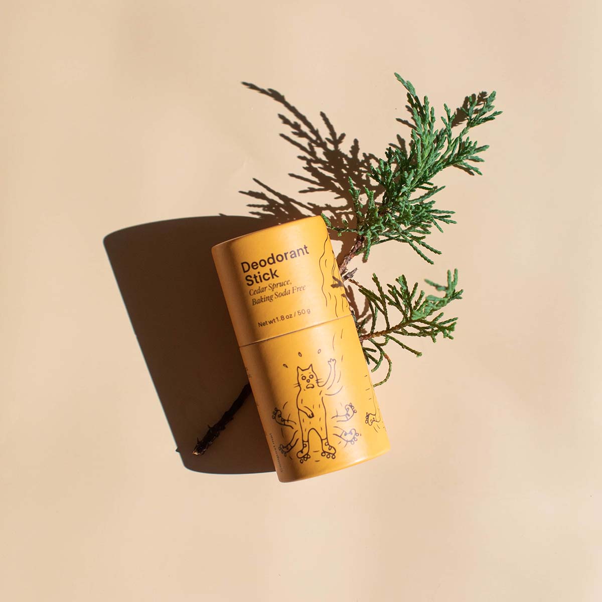 Natural Cedar Spruce Baking Soda Free Deodorant Stick for Men & Women - All-Day Odor Protection, Aluminum Free, Sensitive Skin Safe - Perfect for Gym, Work & Outdoor Activities