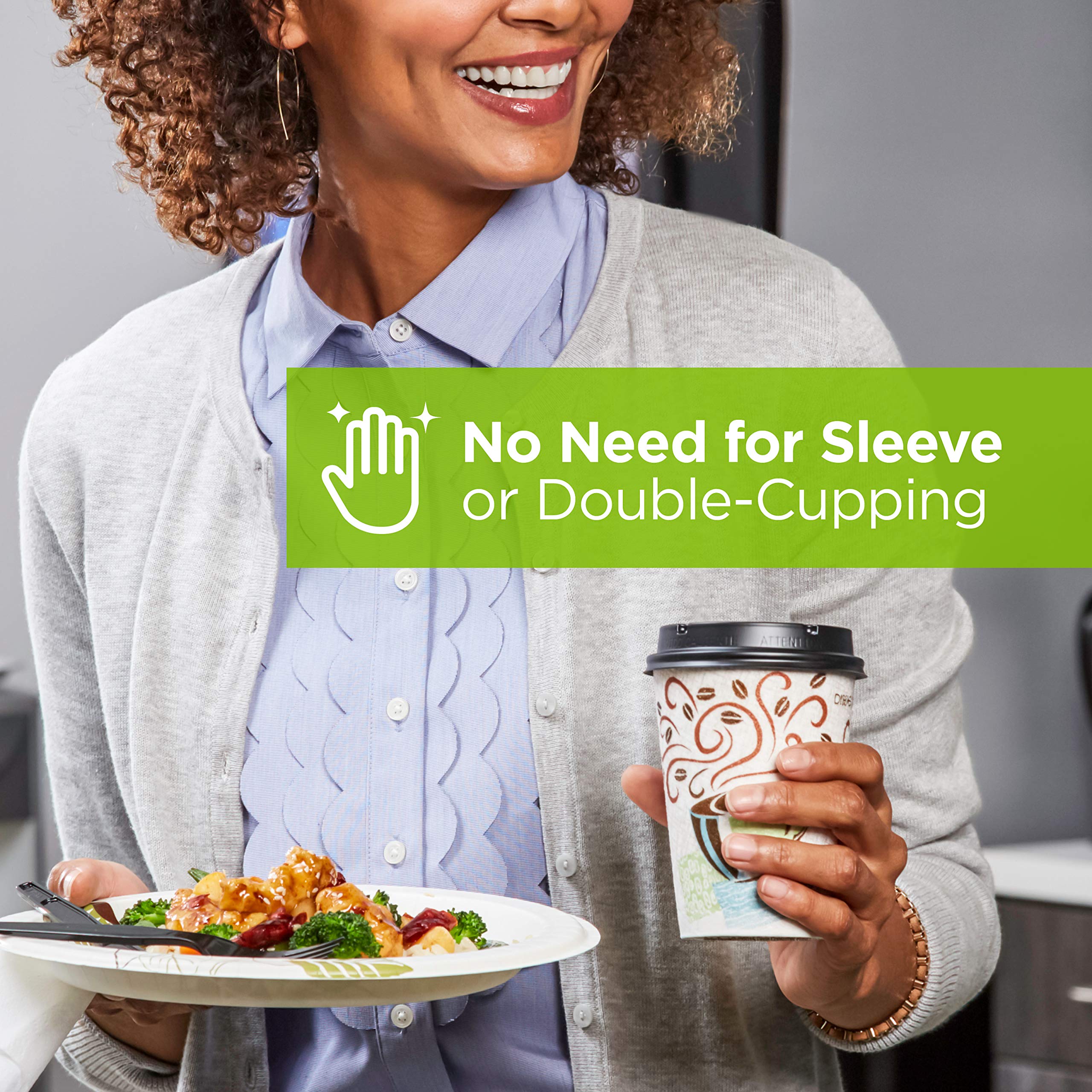 GP PRO Dixie PerfecTouch 8 oz Disposable Paper Coffee Cups - Coffee Haze Design, 1000 Count (50 Cups/Sleeve, 20 Sleeves/Case) - Perfect for Office, Cafes & Home Use
