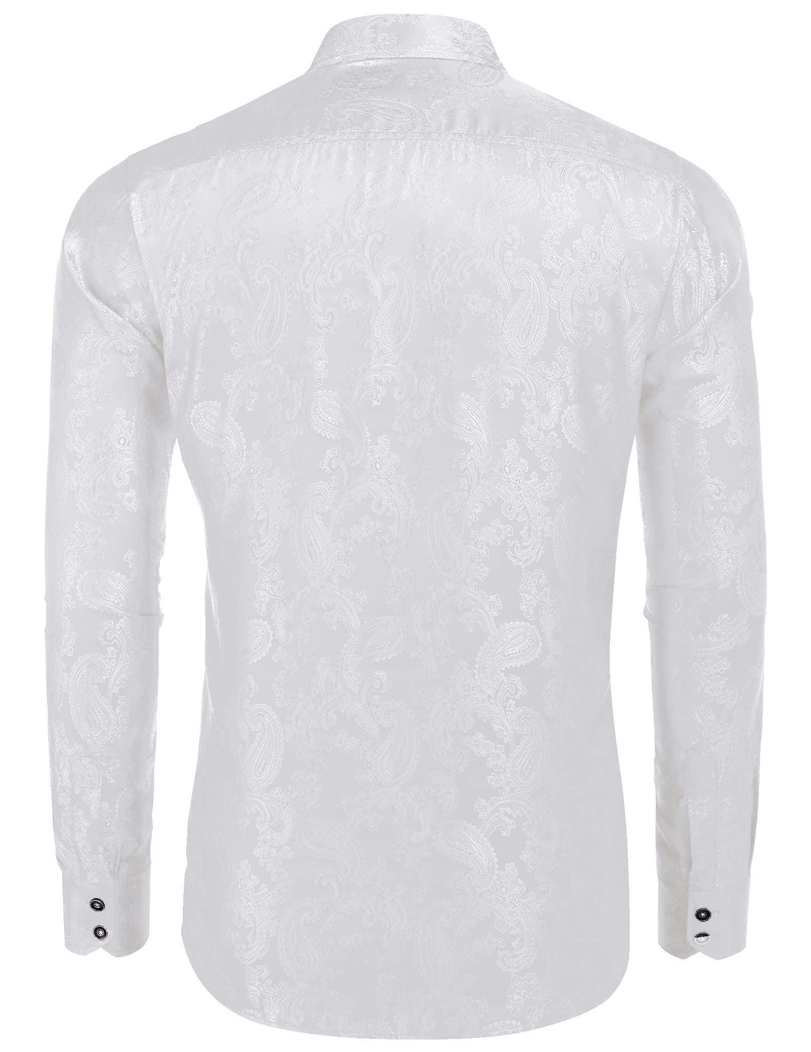 COOFANDY Men's Silk Satin Dress Shirt - Long Sleeve Floral Printed Button Down Shirt for Wedding, Party & Prom | Formal Occasions, Business Meetings & Special Events