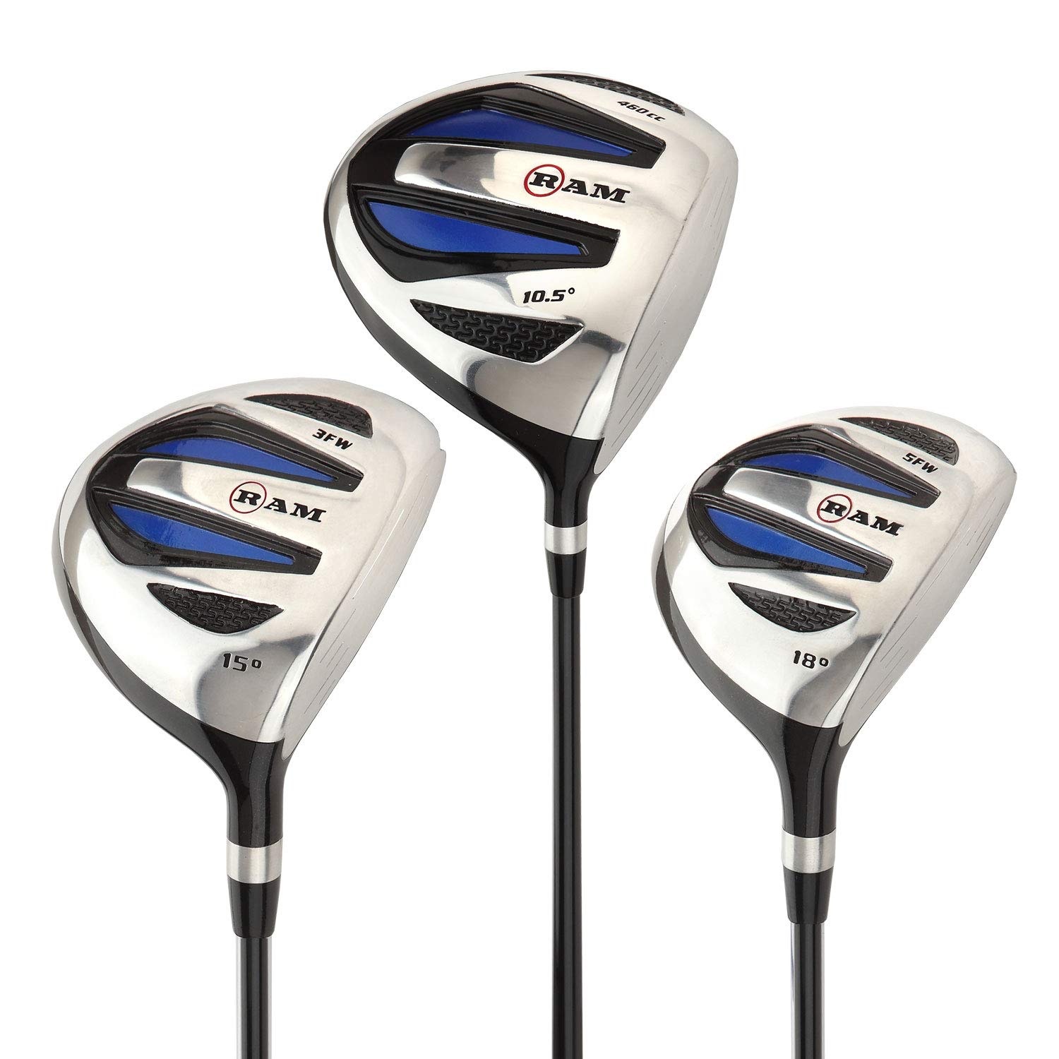 Ram Golf EZ3 Men's Wood Set - Driver, 3 & 5 Wood with Headcovers - Perfect for Driving Range and Course Play
