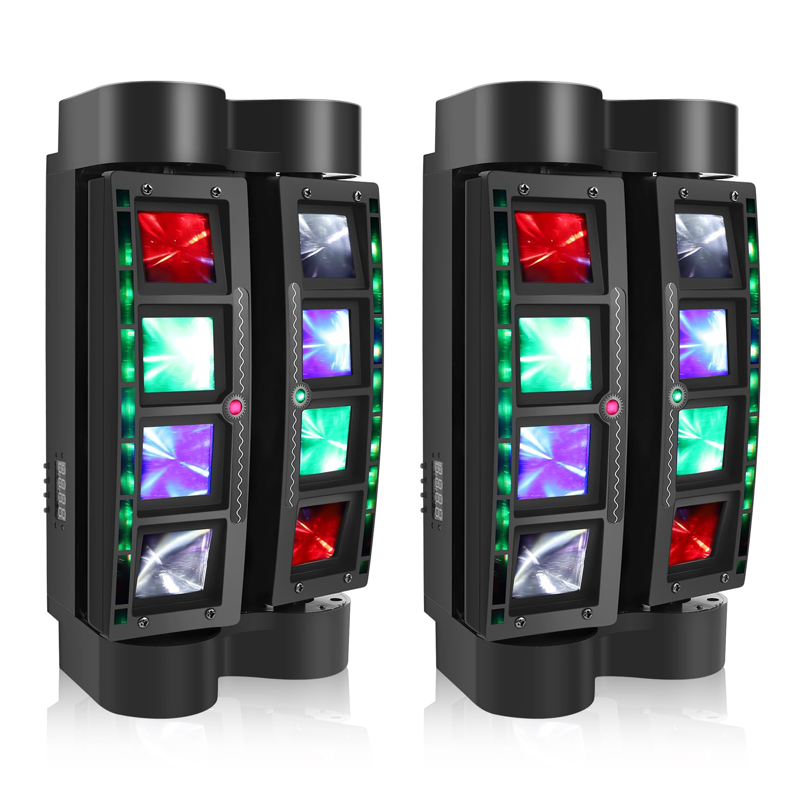 U'King 3-in-1 Spider Moving Head Light with 8x10W RGBW LEDs, Pixel & Laser Lights - DMX-512/Sound Activated DJ Lighting for Stage, Party, Disco, Wedding & Live Events (New Version) | Professional Stage Lighting Equipment for Clubs, Concerts & Events