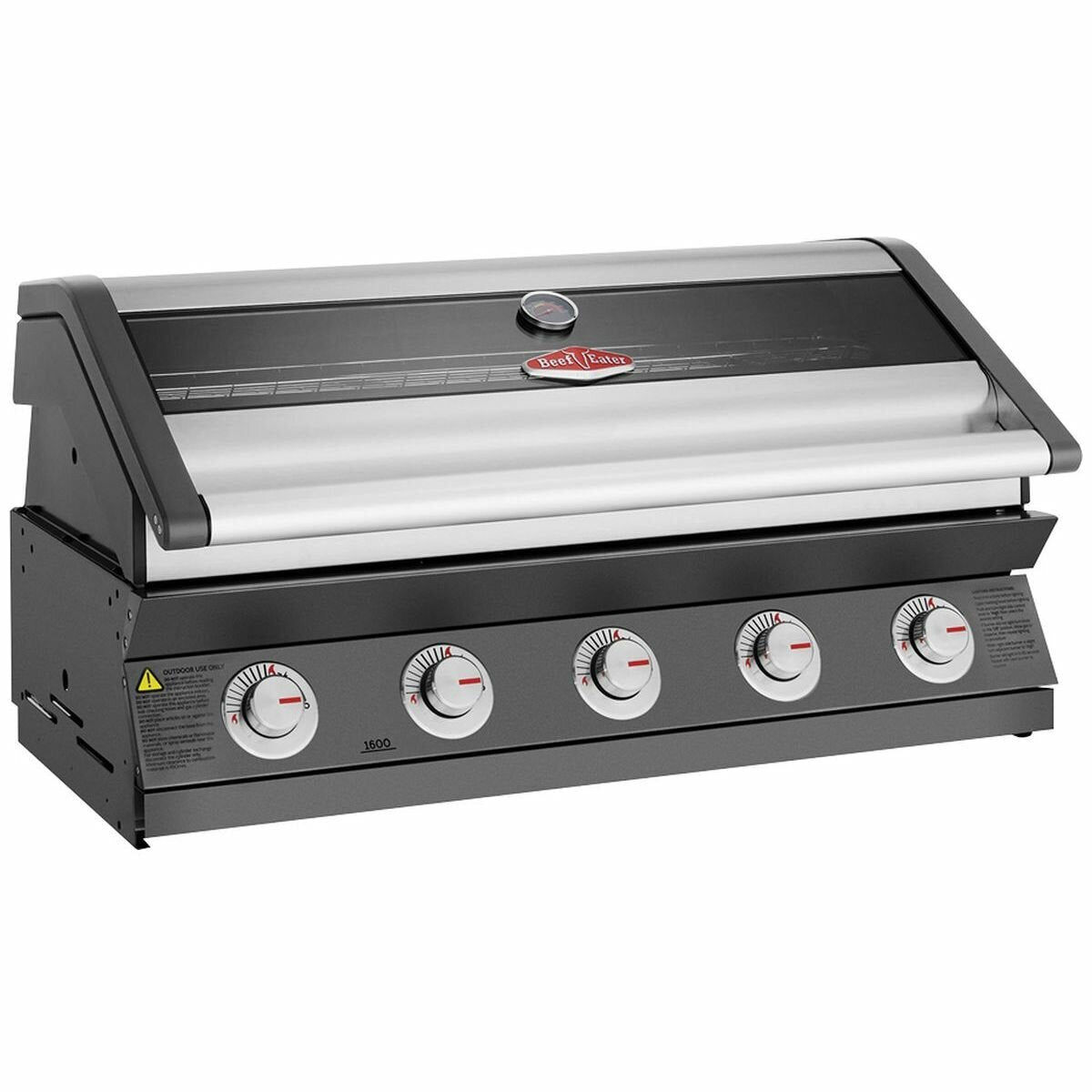 Beefeater 1600 Series Dark 5 Burner Built-In BBQ Grill - BBG1650DA | Premium Outdoor Gas Grill for Backyard, Patio & Poolside Cooking | Perfect for Grilling Steaks, Burgers & Vegetables