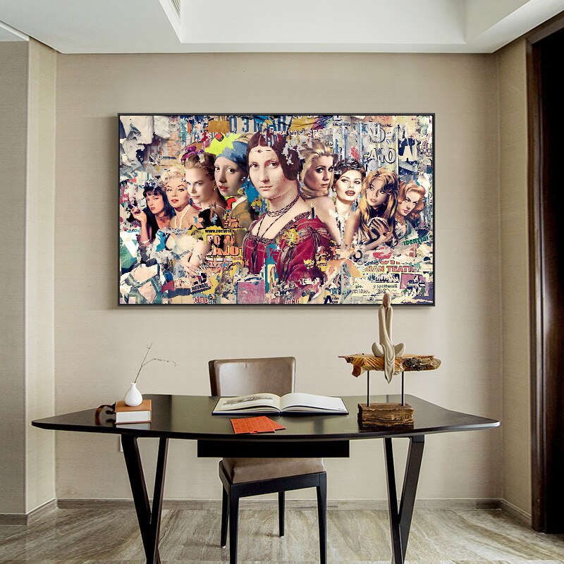Marilyn and Mona Poster - Iconic Collaboration Art Print for Home & Office Decor - Perfect for Living Room, Bedroom, or Studio Wall Art