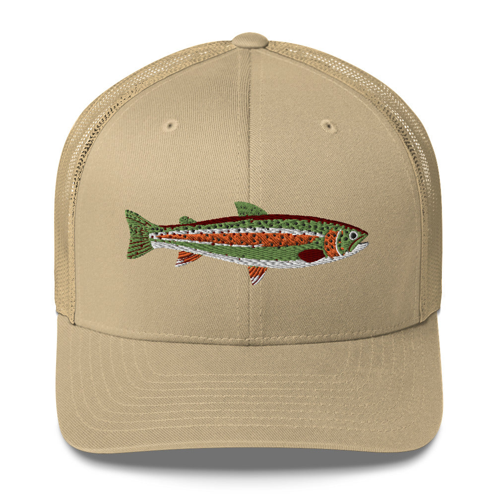 Stylish Rainbow Trout Trucker Hat for Fishing & Outdoor Adventures - Perfect for Hiking, Camping & Fishing Trips