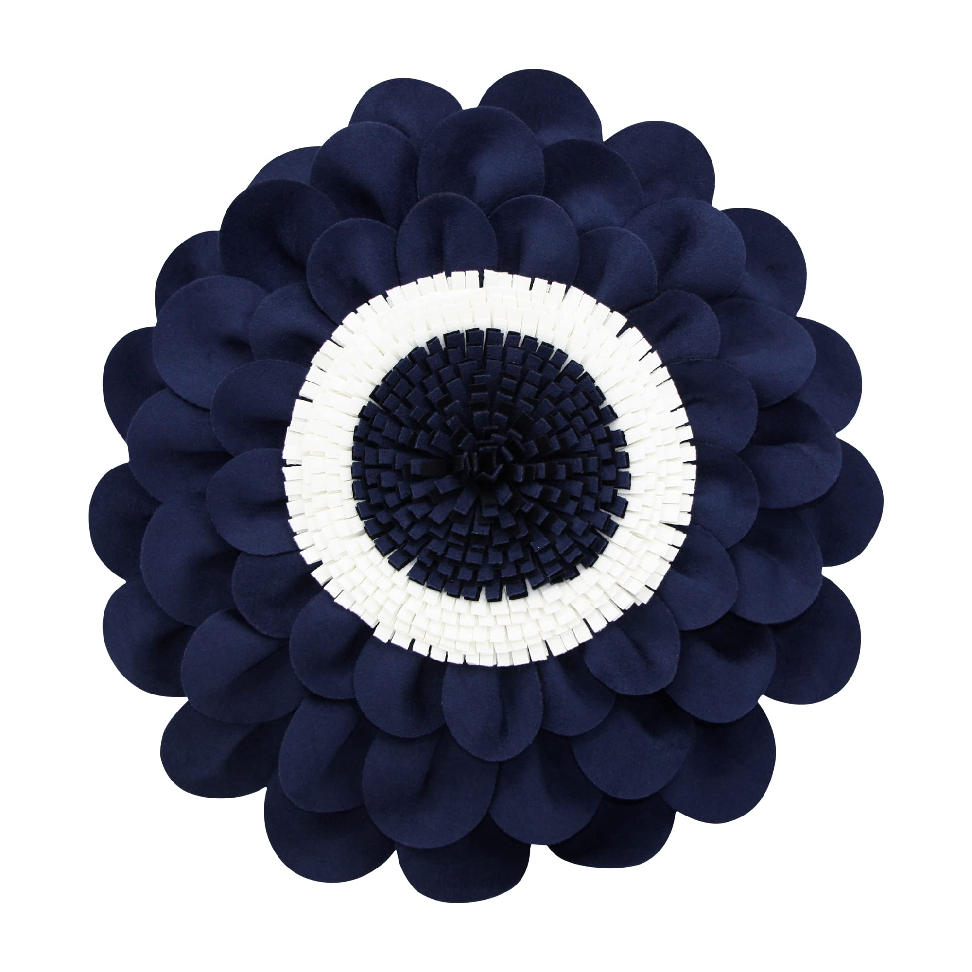3D Cherry Blossom Decorative Pillow - Handmade Floral Throw Pillow Cover with Insert - Navy Blue Home Decor for Bedroom, Living Room, Sofa - Perfect for Spring Decor, Housewarming Gifts & Cozy Home Styling (14