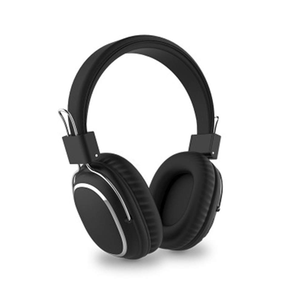 ADITAM Foldable Wireless Bluetooth Headphones with Soft Memory Protein Earmuffs, Built-in Mic for Calls - Compatible with TV/PC/Phone (Black) - Perfect for Work, Travel & Gaming