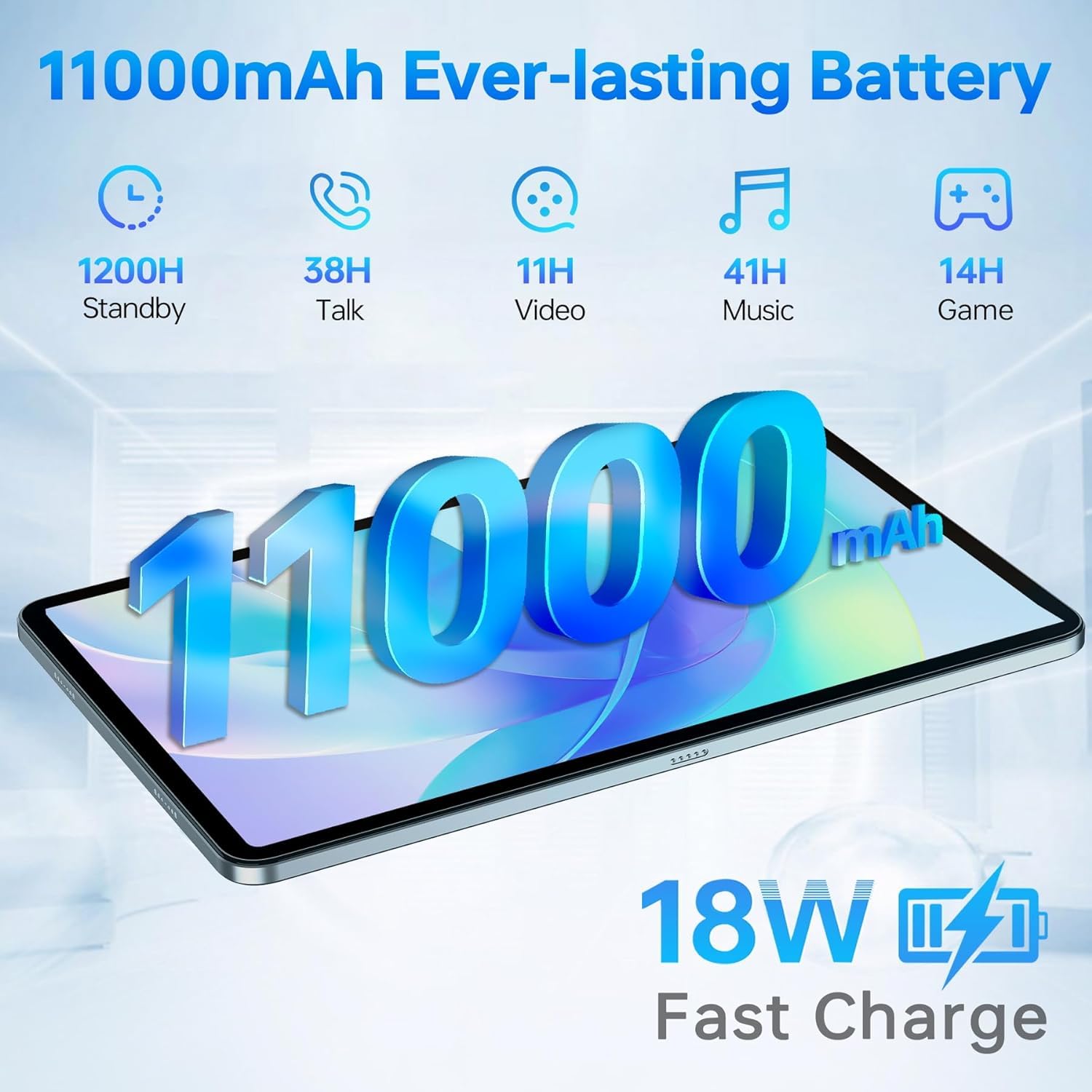 OUKITEL OT5 12 Inch Android Tablet 256GB Storage, 11000mAh Battery, 2K IPS Display, Helio G99 Processor, 16MP+5MP Dual Camera, 5G WiFi/Dual SIM/GPS - Perfect for Work, Study, Gaming & Travel (Black)