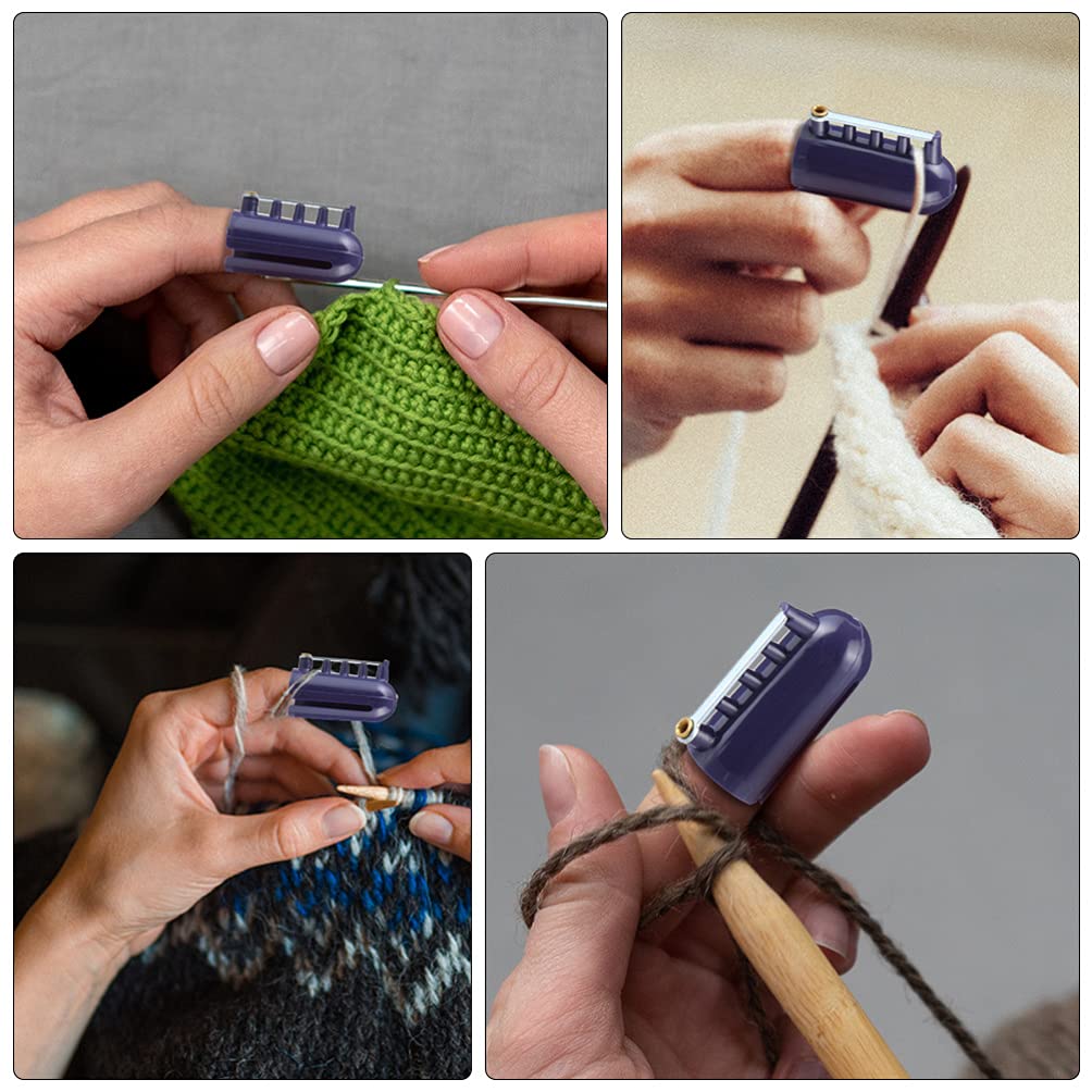 2pcs Knitting Thimble Finger Guides - Durable Yarn Sewing Accessories for Crochet & Knitting Needles - Perfect for Handmade Crafts, DIY Projects & Sewing Protection