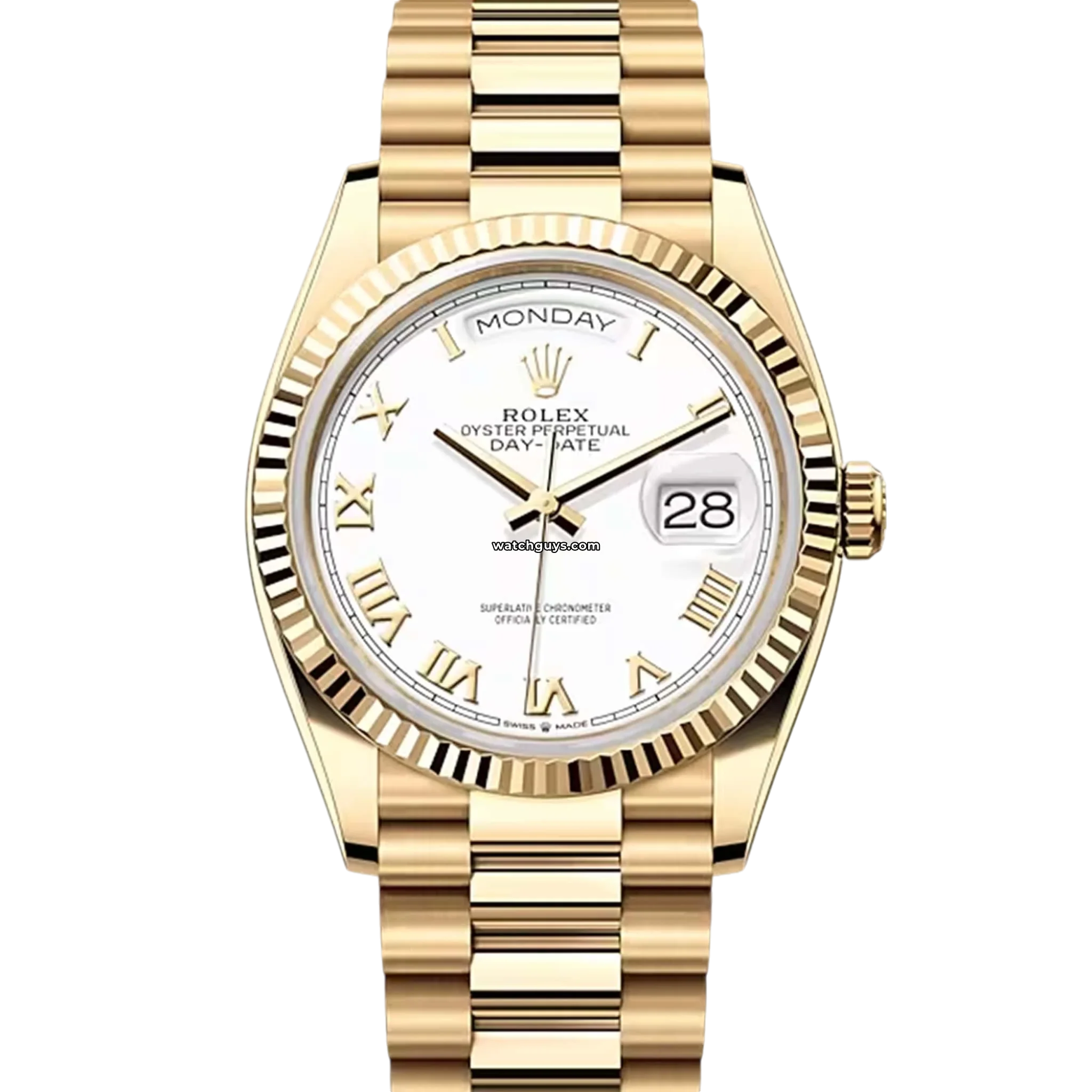 Rolex Day-Date 128238 18K Yellow Gold President Watch for Men - Luxury Dress Watch for Business, Formal Events & Special Occasions