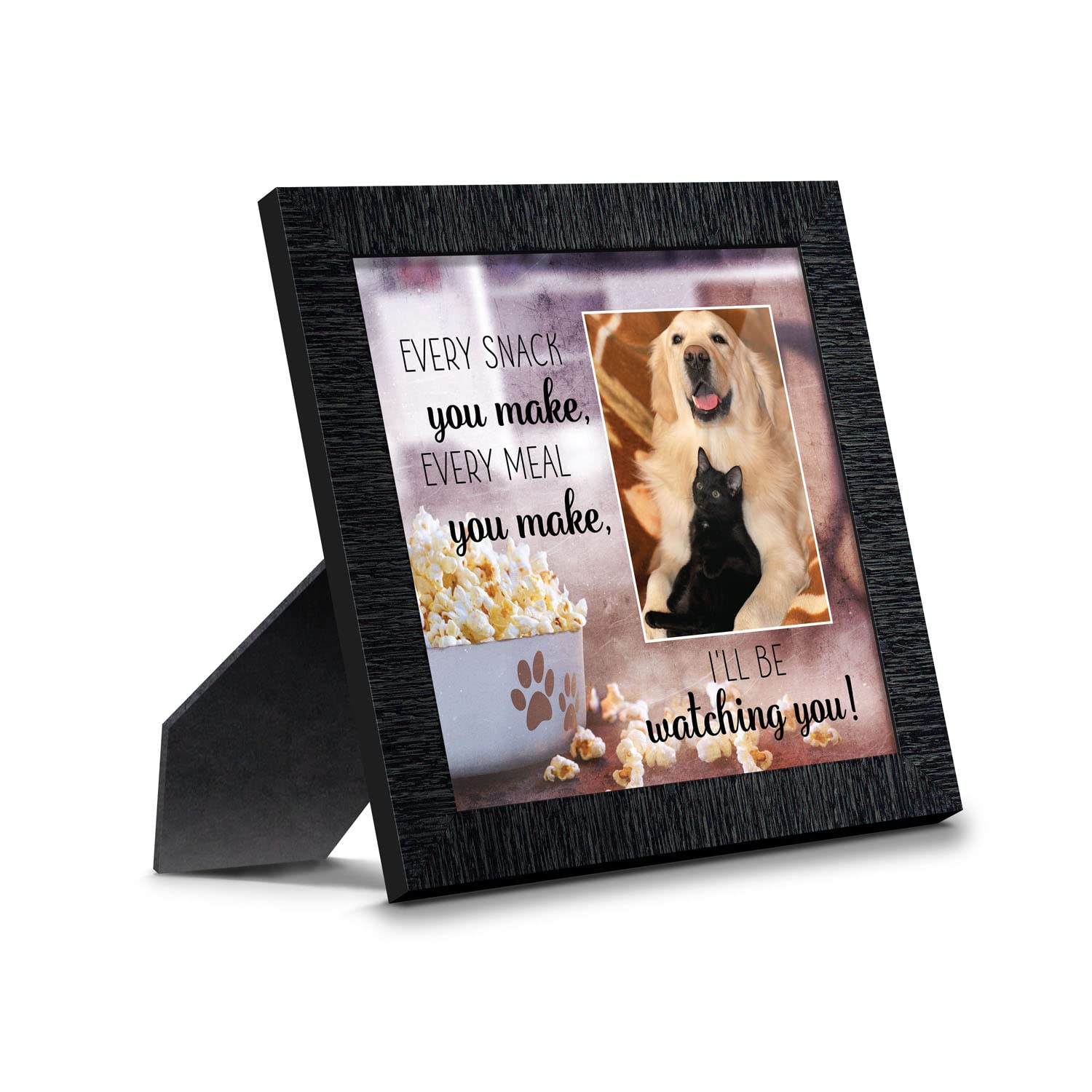 Crossroads Home Décor Dog and Snacks Picture Frame - Paw Print Wall Art for Pet Lovers | Perfect for Living Room, Bedroom, or Dog-Themed Nursery Decor