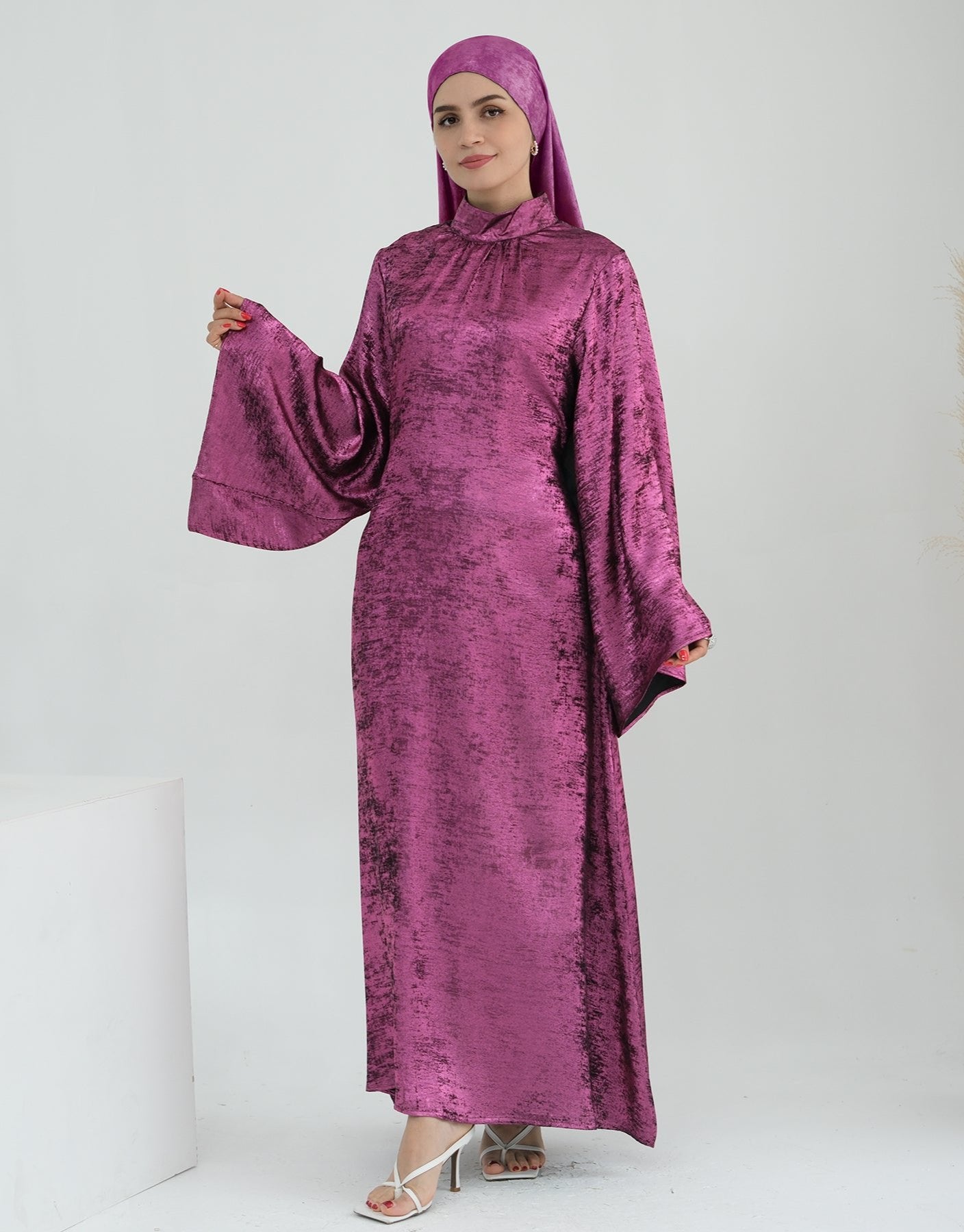 Bailey Shimmer Maxi Dress for Women - Elegant Long Evening Gown in Vibrant Magenta | Perfect for Weddings, Parties & Special Occasions