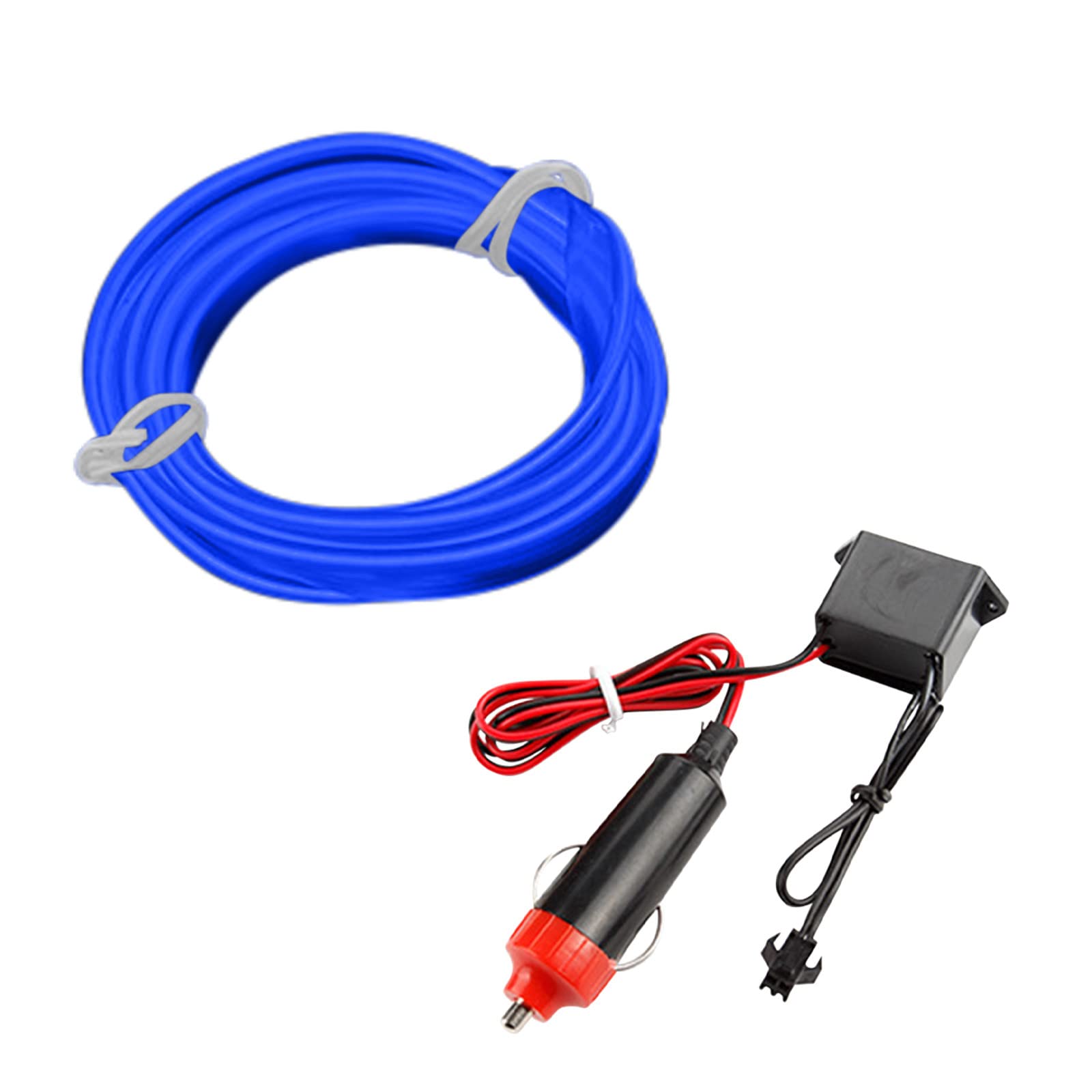 EL Wire Neon Lights for Cars - Interior & Exterior LED Strip Lights DIY Decoration (Blue, 5M/16.4Ft) - Perfect for Car Customization, Party Decor & Night Driving Ambience