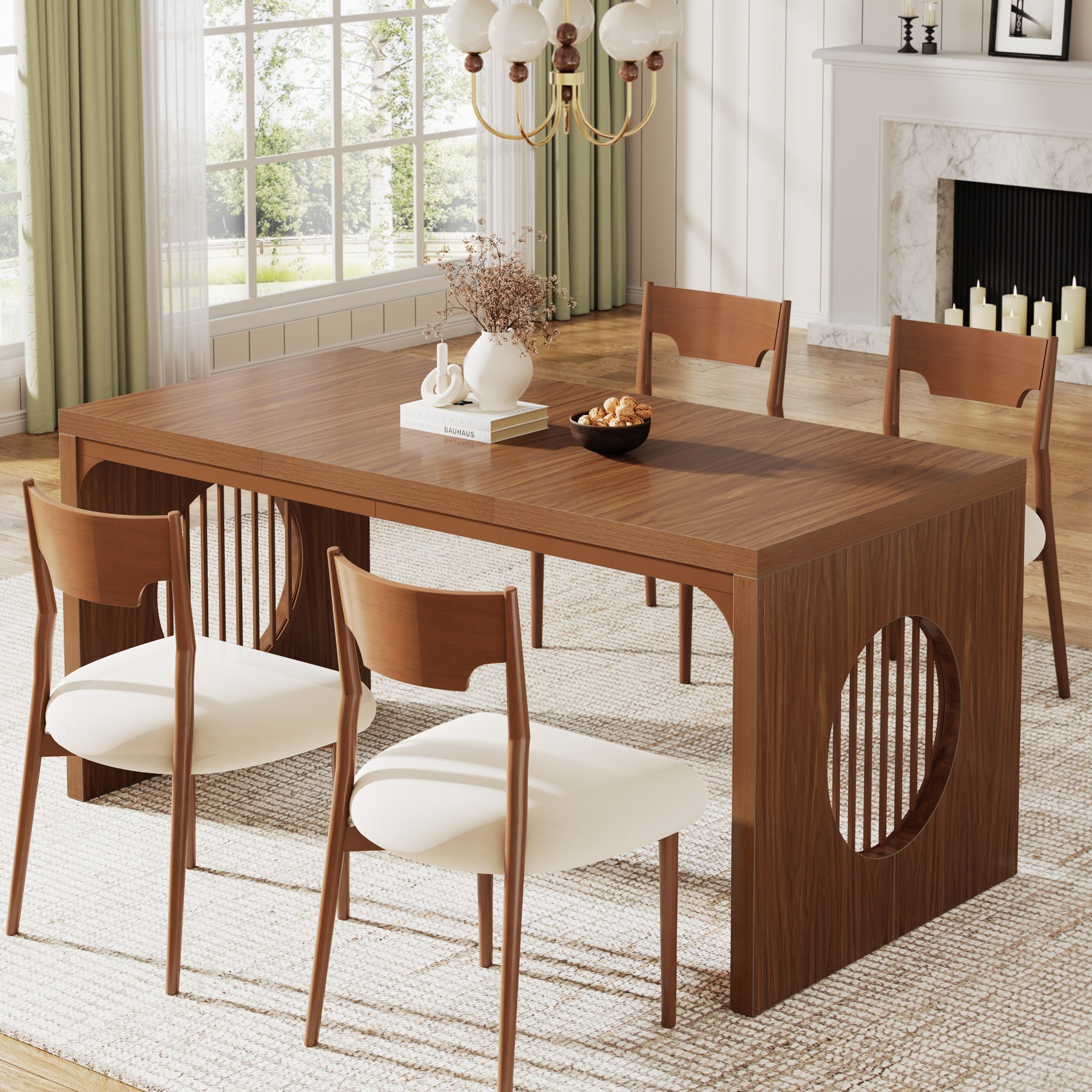 Farmhouse Dining Table for 4-6 People - 62.99
