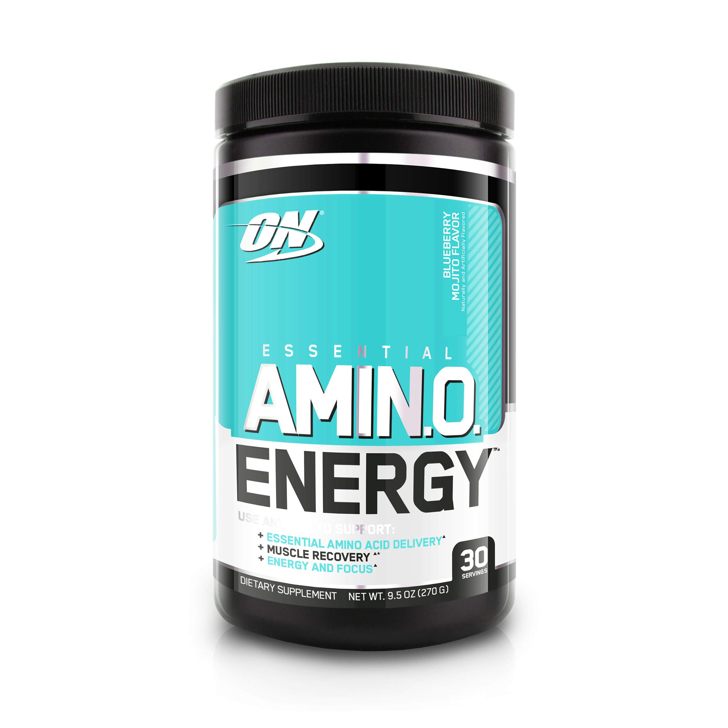 Optimum Nutrition Amino Energy Pre Workout Powder - Keto Friendly with Green Tea, BCAA, Amino Acids & Green Coffee Extract - Blueberry Mojito Flavor (30 Servings) - Boost Energy & Focus for Gym, Running & Fitness Training