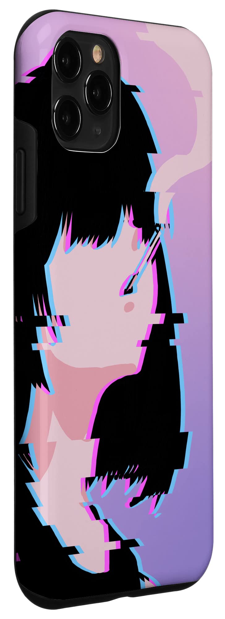 iPhone 11 Pro Case - Anime Girl Vaporwave Design | Japanese Aesthetic Protective Cover for Gaming Fans & Tech Enthusiasts | Perfect for Daily Use, Gaming Sessions & Anime Conventions