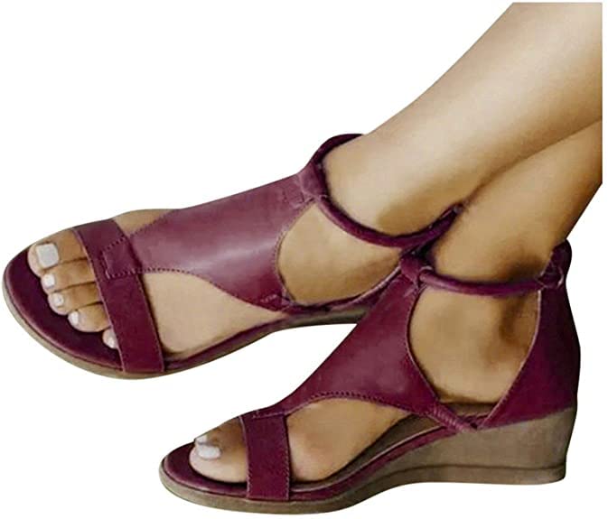 Stylish Aayomet Women's Wedge Sandals - Casual & Dressy Platform Slides with Ankle Strap | Perfect for Summer Outfits, Beach Vacations & Retro Fashion Looks
