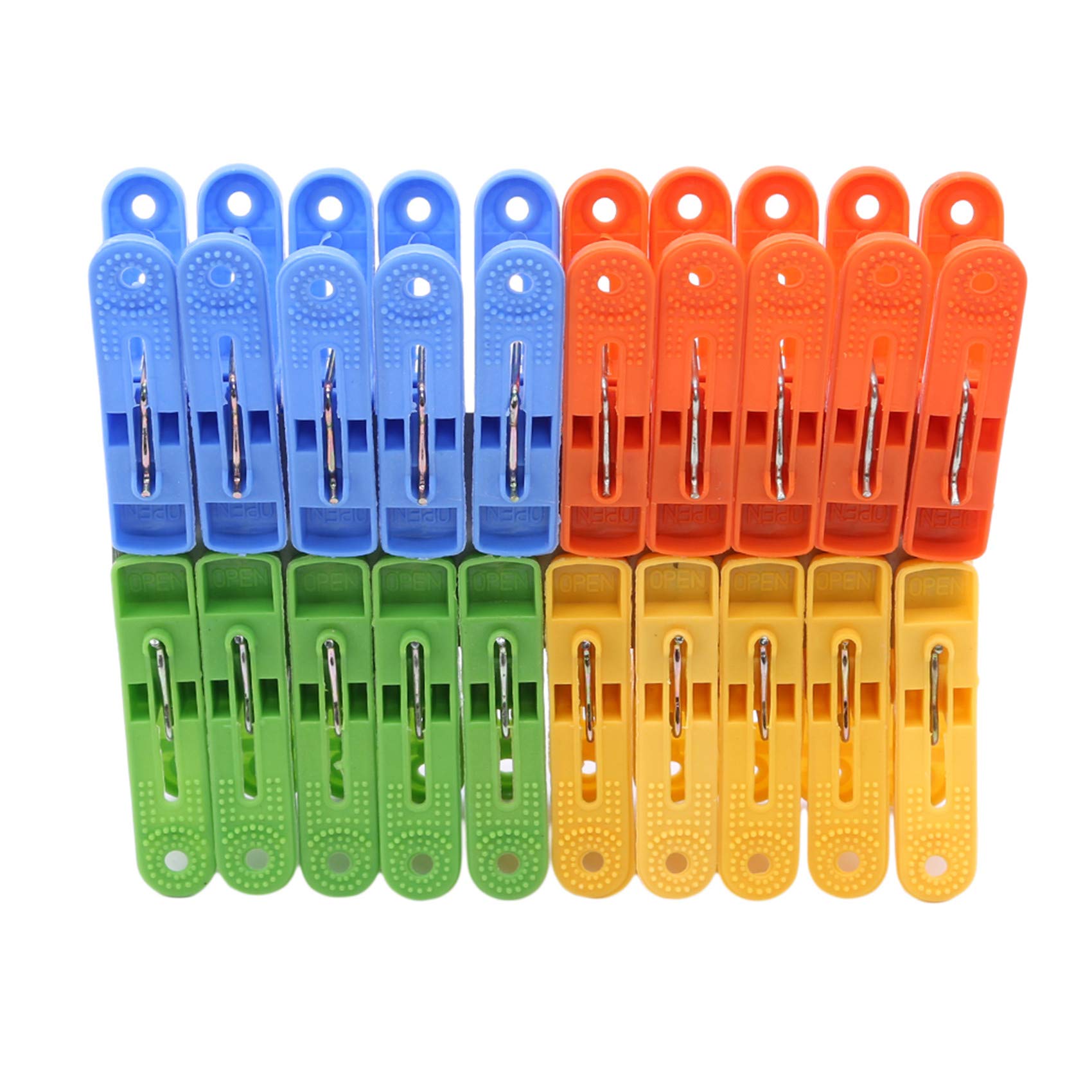 20 Pcs Plastic Clothespins with Springs - for Laundry & Photo Display