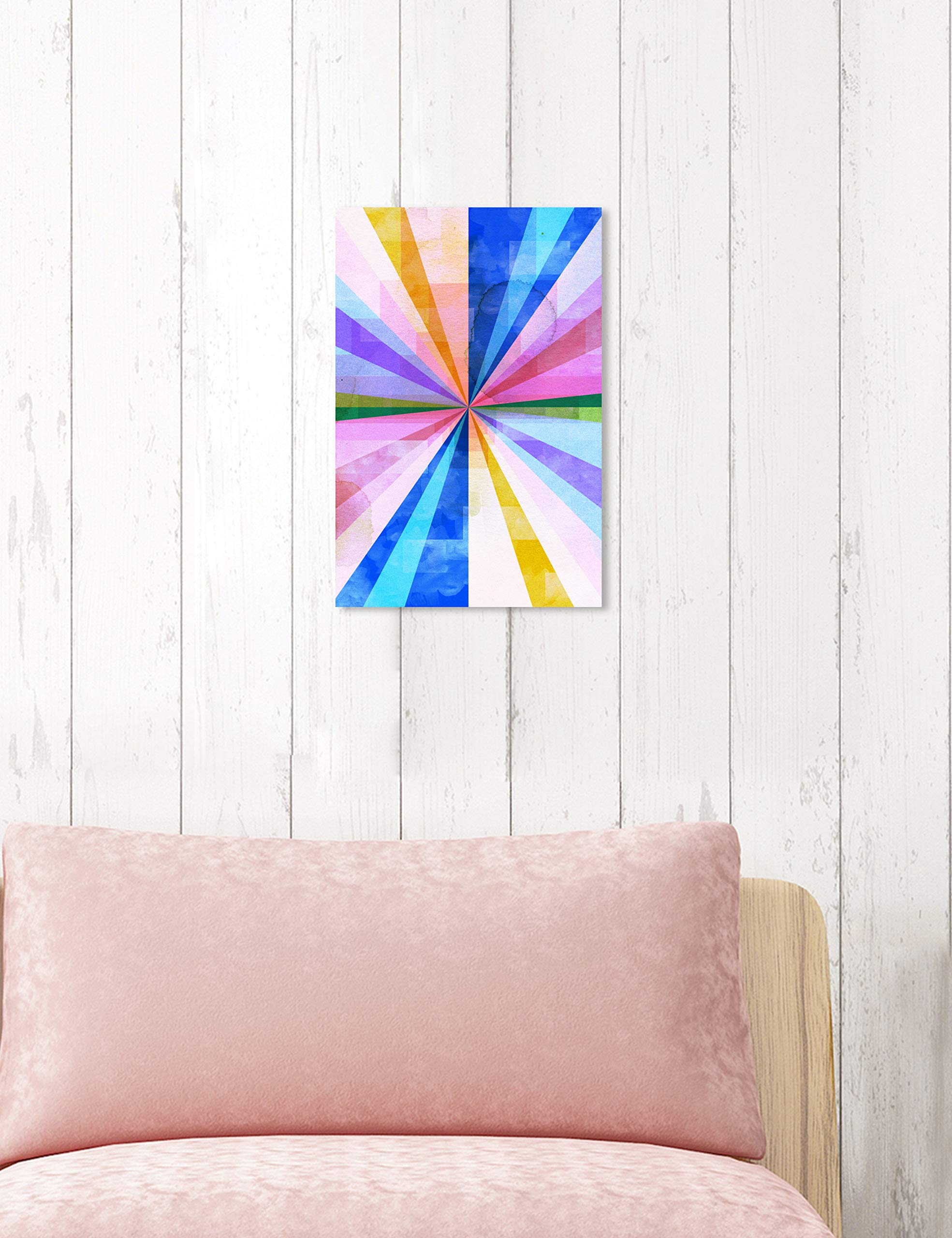 Abstract Wall Art Canvas Print 'Pastel Gateway' - Blue & Pink Modern Home Decor Painting 10