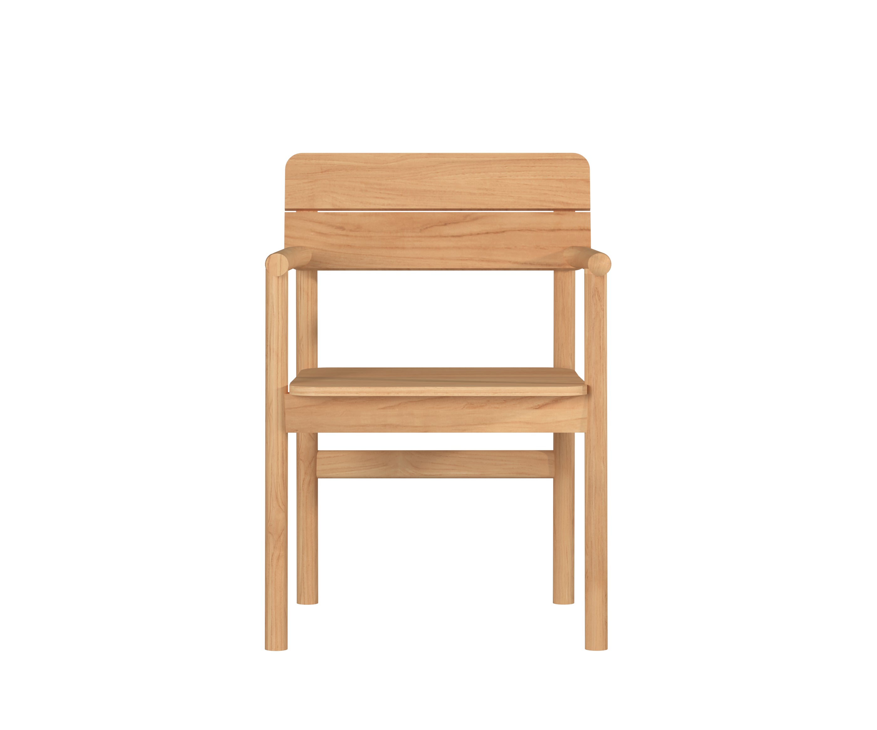 Premium Riva Teak Outdoor Dining Stacking Armchairs (Set of 4) - Weather-Resistant Patio Furniture for Poolside, Garden & Backyard Dining
