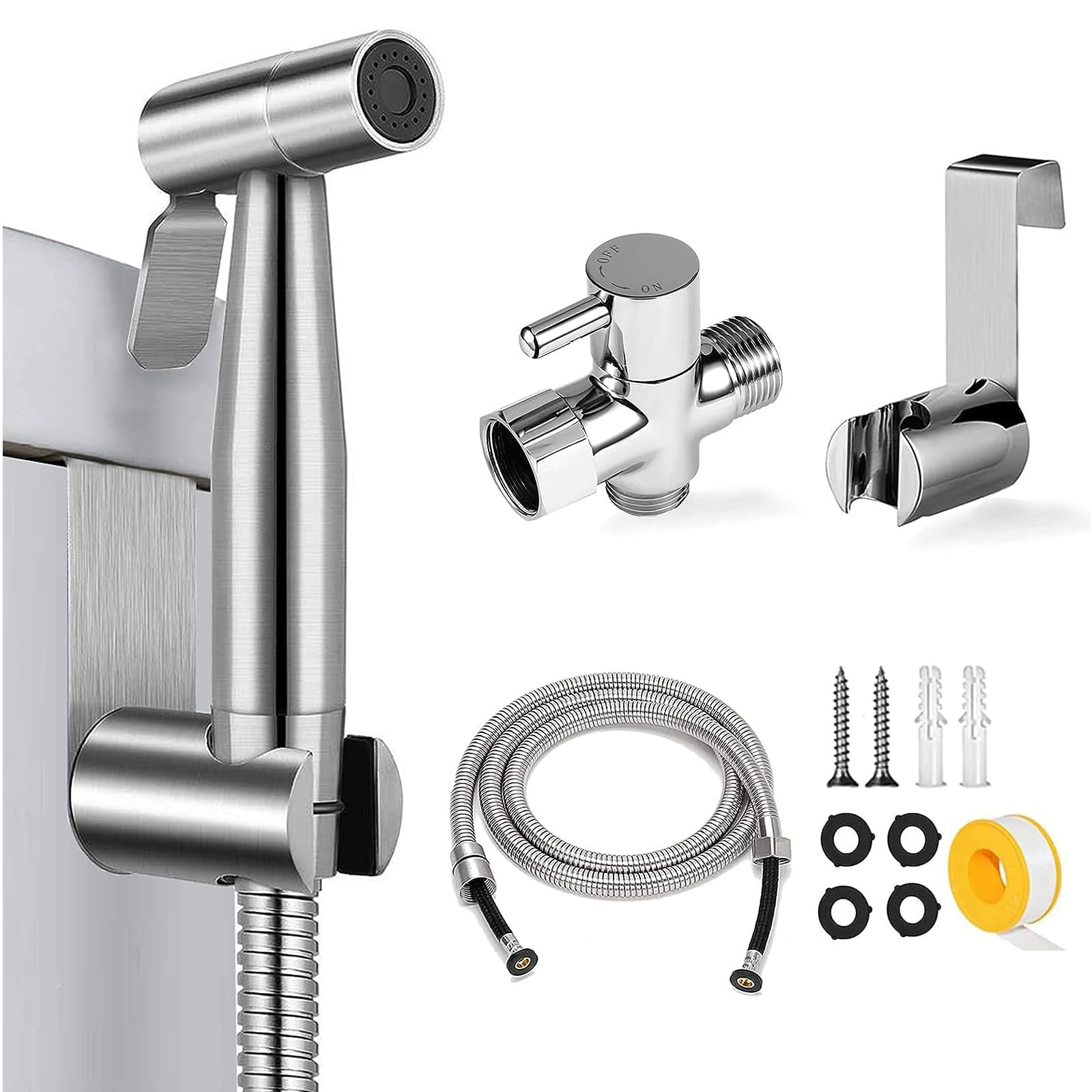 Handheld Bidet Sprayer for Toilet - Stainless Steel Cloth Diaper Sprayer Kit with Easy Installation | Perfect for Self Cleaning, Baby Care & Bathroom Hygiene