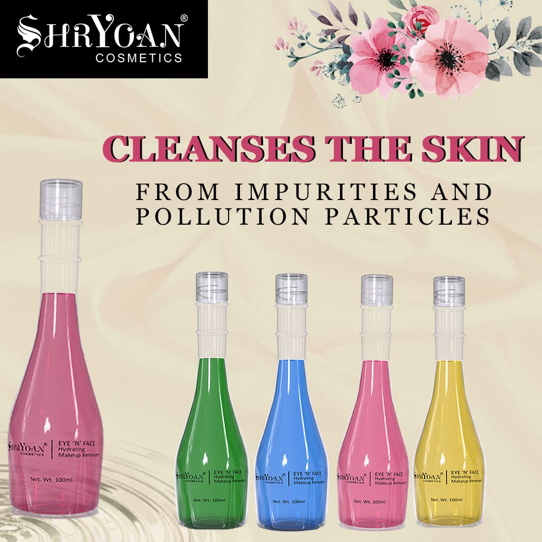 Shryoan Gentle Hydrating Eye & Face Makeup Remover - Oil-Free, Hypoallergenic for Sensitive Skin | Perfect for Daily Cleansing & Travel Skincare Routine