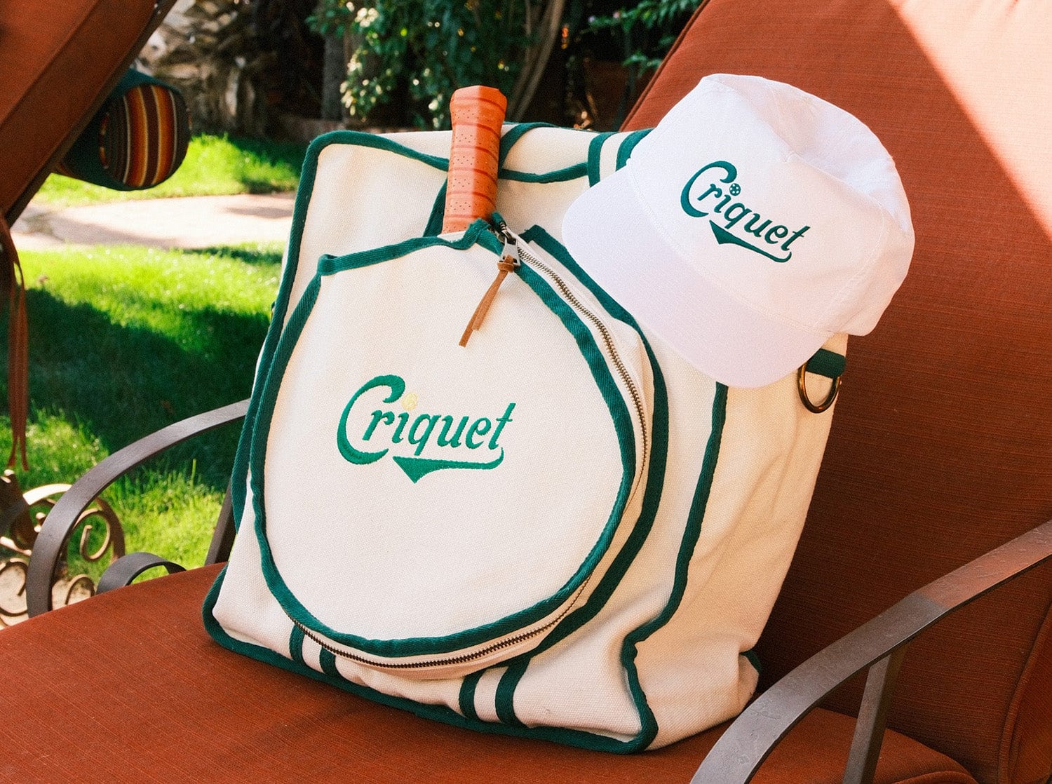 Criquet x Tangerine Pickleball Paddle Bag - Premium Tennis & Pickleball Accessories for Men & Women - Durable Sports Equipment with Multiple Pockets - Perfect for Court, Gym & Travel - Script Green