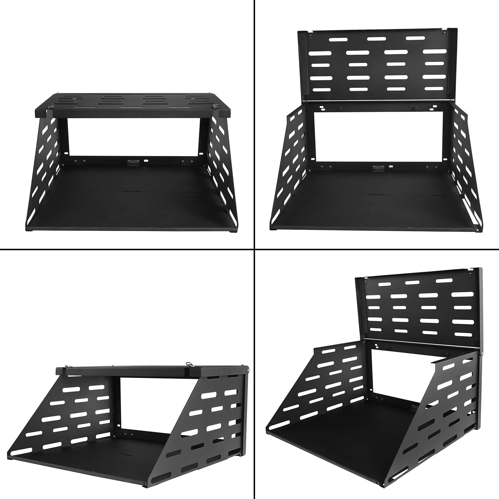 Hooke Road 2-Tier Foldable Tailgate Table for Jeep Wrangler JK JL & Unlimited (2007-2025) - Heavy Duty Camping Cargo Shelf Organizer | Perfect for Outdoor Adventures, Picnics & Tailgating