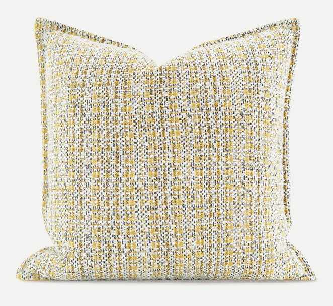 Modern Yellow Decorative Throw Pillows for Sofa - Large Square Contemporary Cushion Covers for Living Room, Bedroom & Interior Design - Soft Accent Pillows for Couch, Sectional & Home Decor