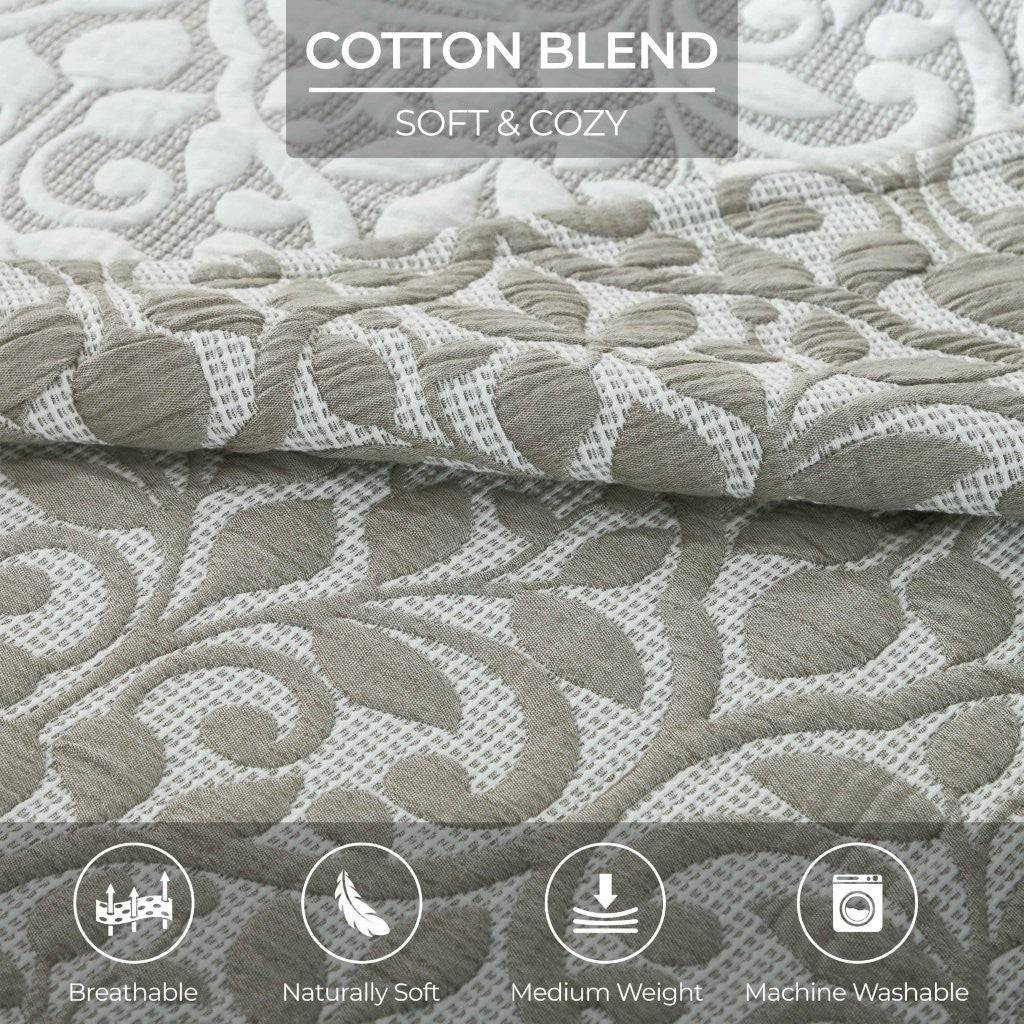 Premium Vineyard Cotton Blend Medium Weight Matelasse Woven Coverlet - Soft Bedspread for All Seasons | Perfect for Guest Rooms, Master Bedrooms & Cozy Home Decor