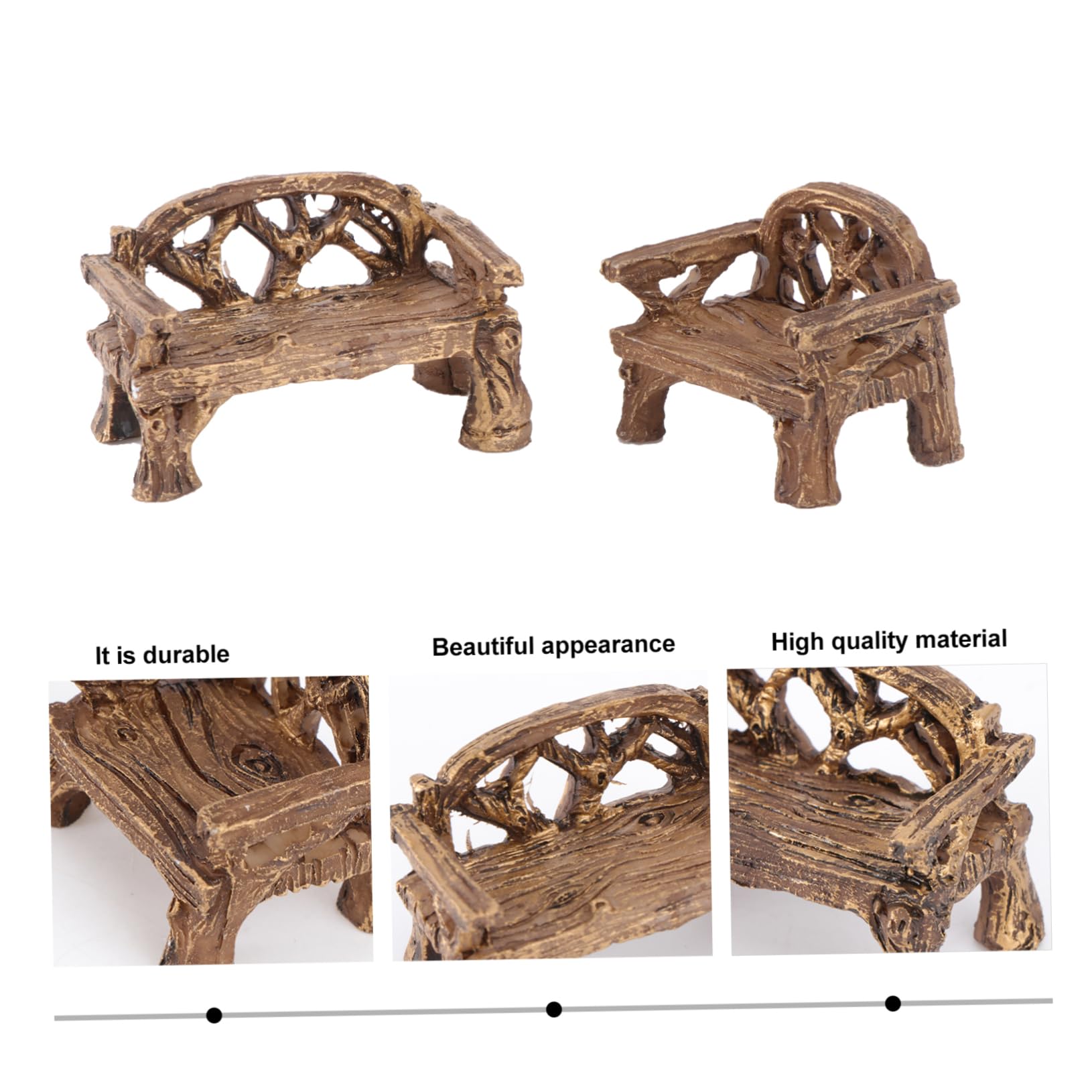 4-Piece Mini Resin Garden Chairs Set - Micro Landscape Decorative Furniture for Plants, Lawn & Outdoor Decor | Perfect for Fairy Gardens, Terrariums & Tabletop Displays