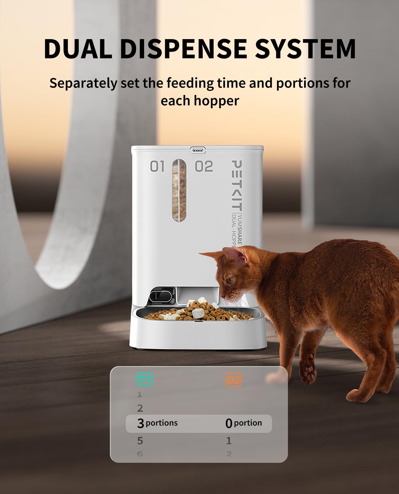 PETKIT Automatic Cat Feeder with Camera - 1080P HD Video & Night Vision, 5L Smart Pet Food Dispenser with 2-Way Audio, Battery Backup, Low Food Alert & Anti-Stick Bowl (2.4G WiFi) - Perfect for Multi-Cat Homes, Travel & Busy Pet Owners