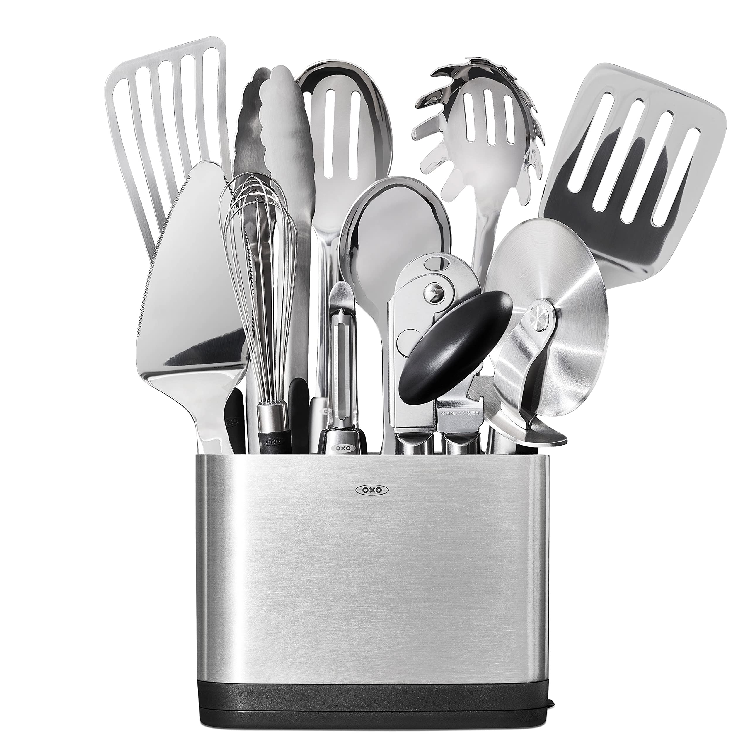 OXO 15-Piece Stainless Steel Utensil Set - Durable Kitchen Tools for Cooking, Baking & Serving - Perfect for Home Chefs & Professional Kitchens