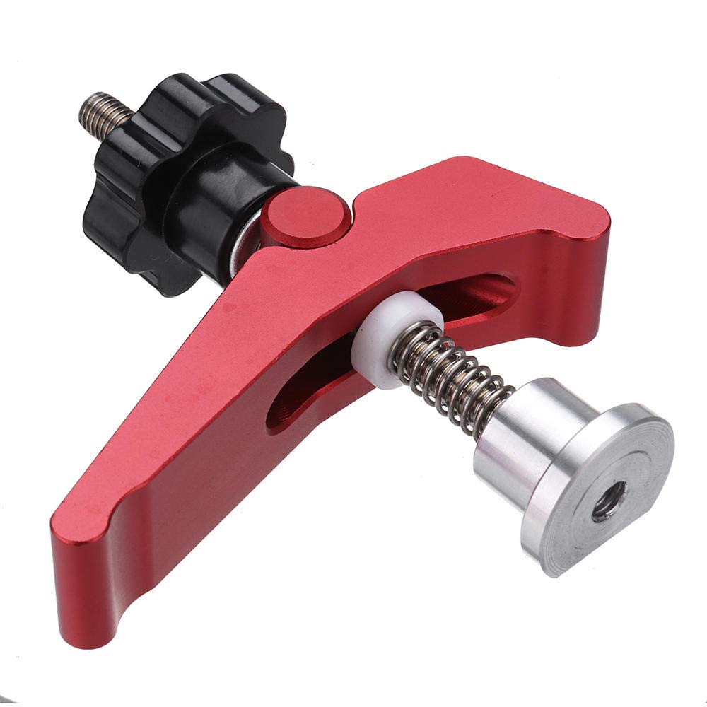 2pcs Aluminum Alloy Quick Release T-Slot Clamps for Woodworking - Heavy Duty T-Track Hold Down Clamps with Metal Storage Box - Perfect for CNC Routing, Table Saw Jigs, and Workshop Projects