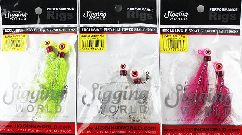 Jigging World BuckEye Hi Lo Rigs - Premium Saltwater Fishing Rigs for Fluke, Sea Bass & Striped Bass | Perfect for Offshore & Inshore Fishing Trips